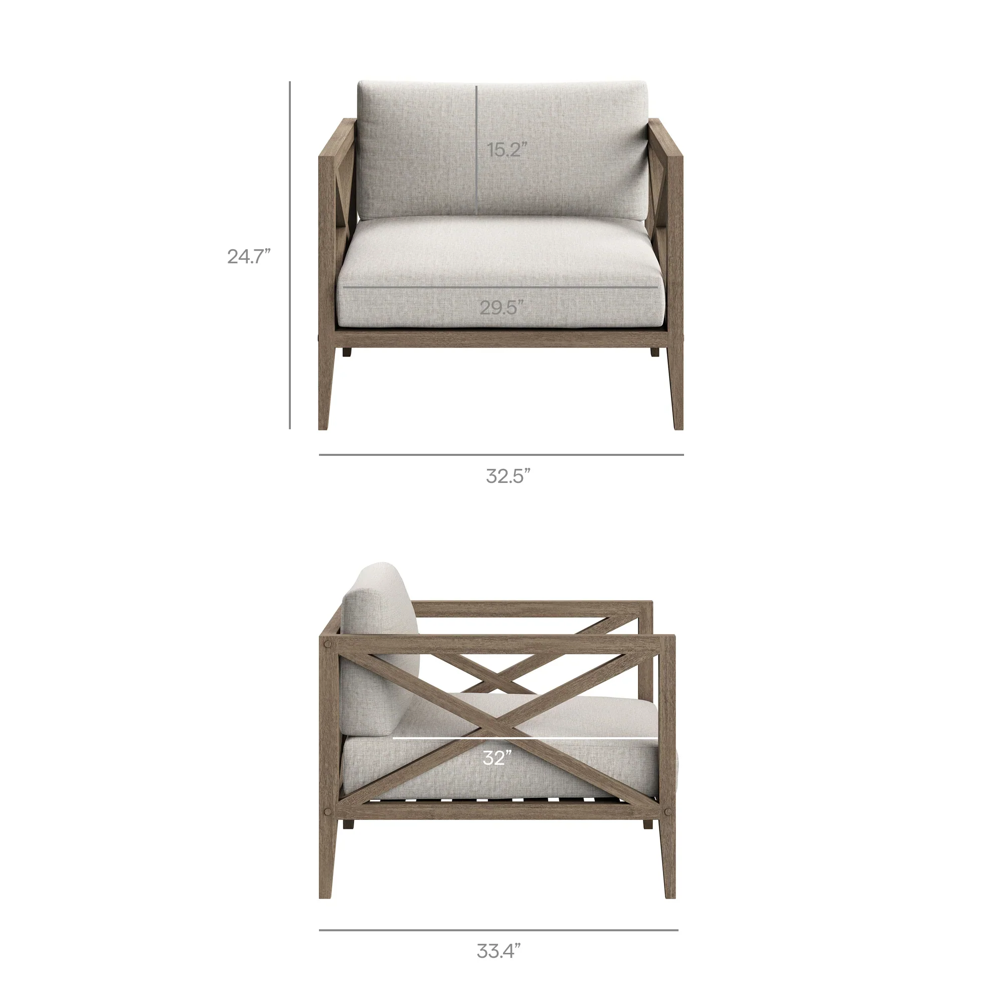 Northlake Outdoor Patio Teak Armchair - Image 18