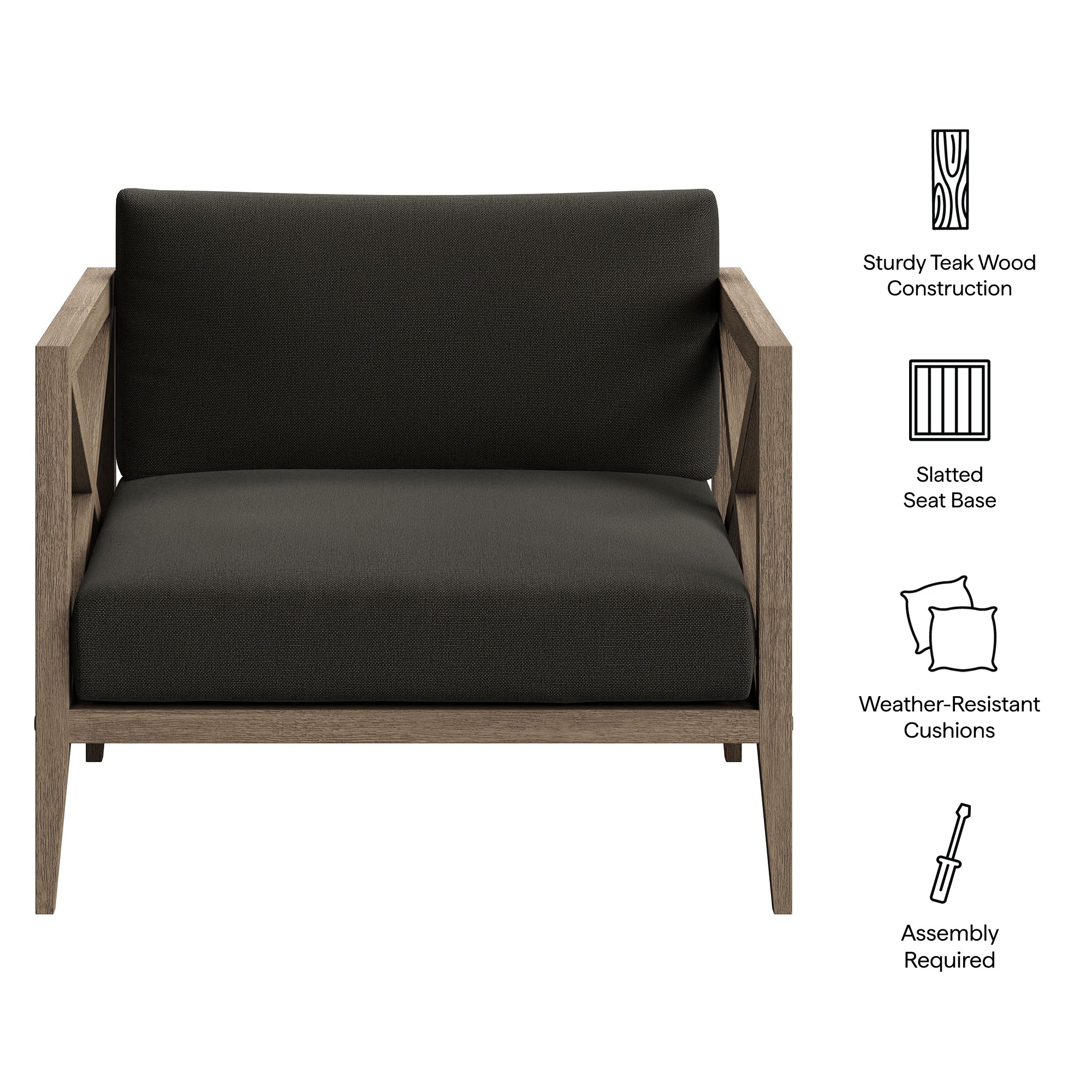 Northlake Outdoor Patio Teak Armchair - Image 22