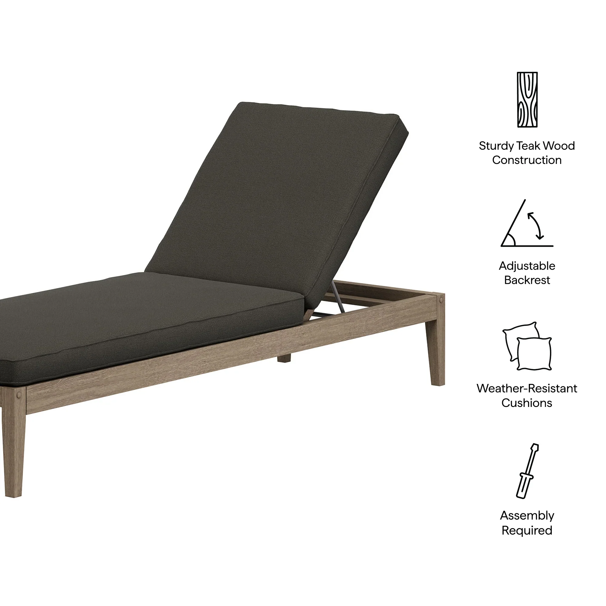 Northlake Outdoor Teak Chaise Lounge - Image 27