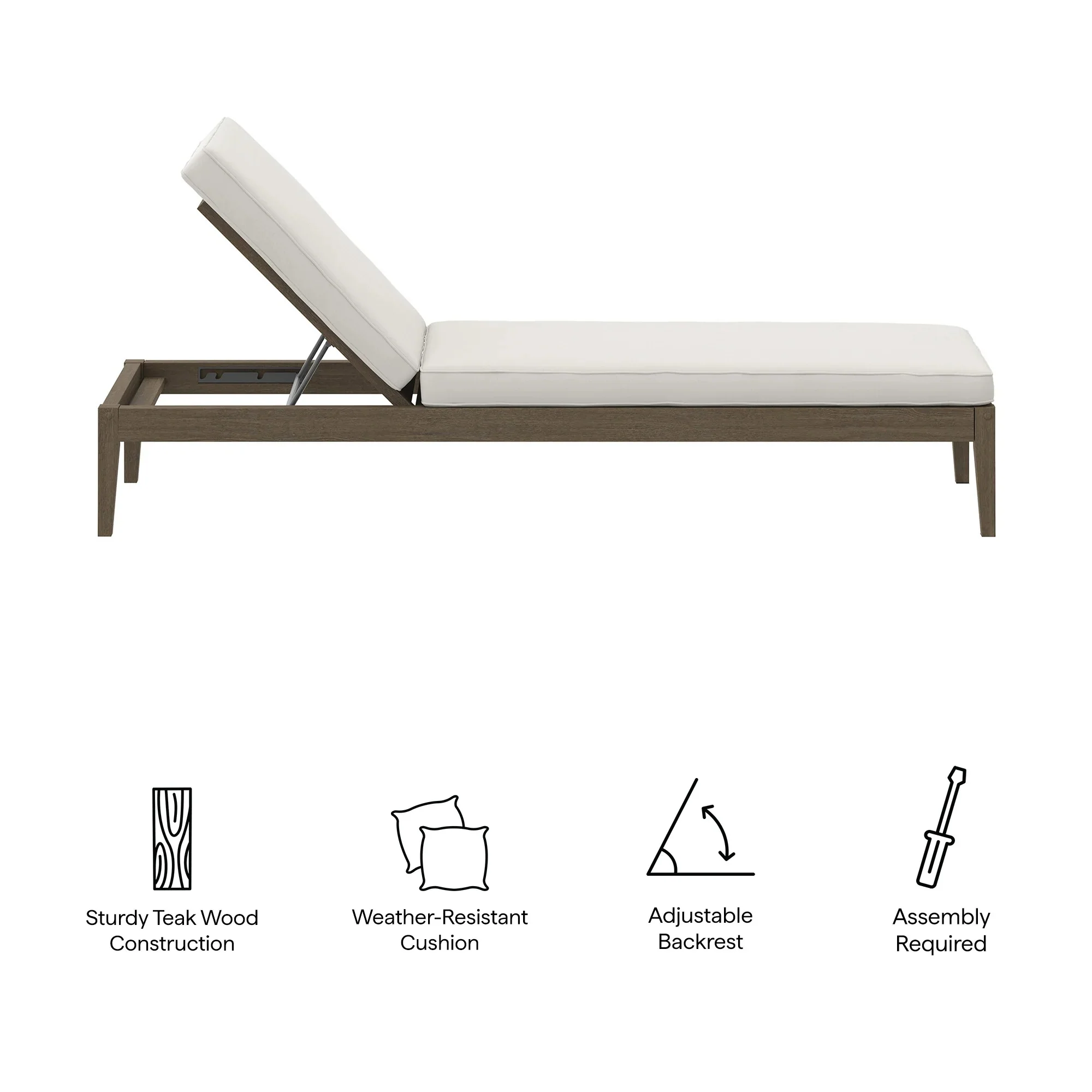 Northlake Outdoor Teak Chaise Lounge - Image 9