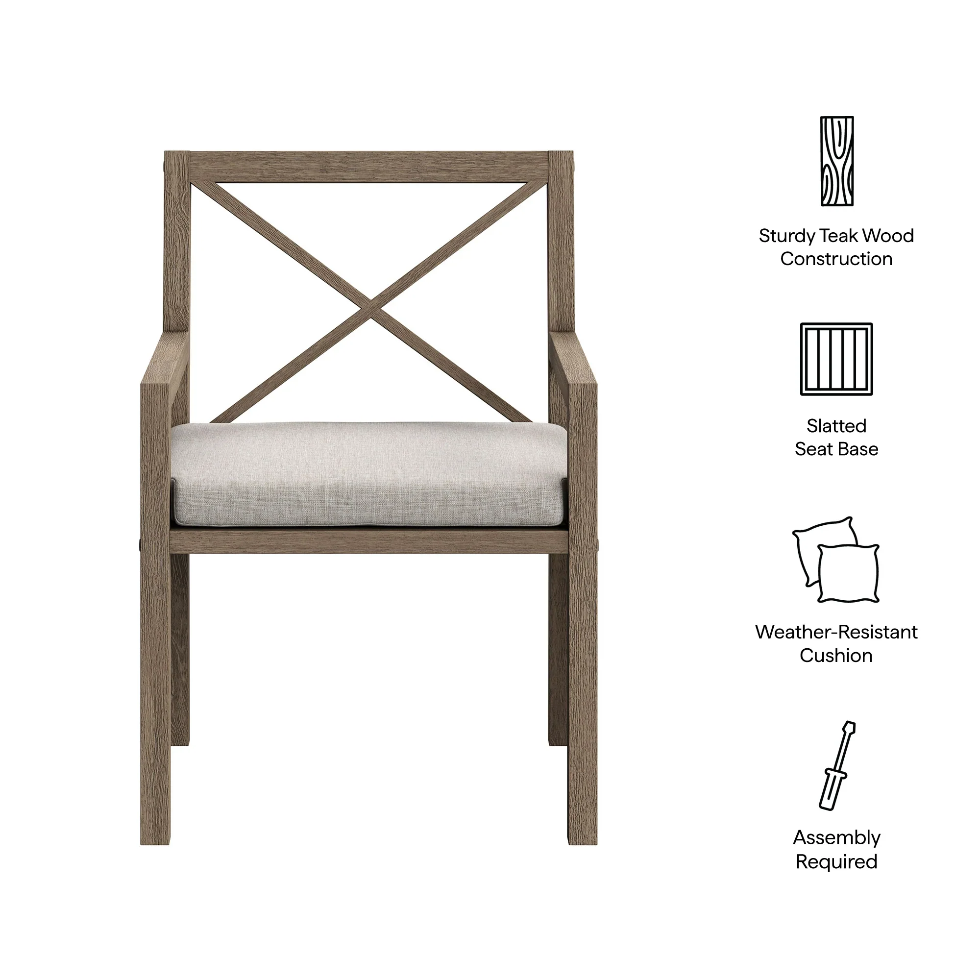 Northlake Outdoor Teak Dining Armchair - Image 17