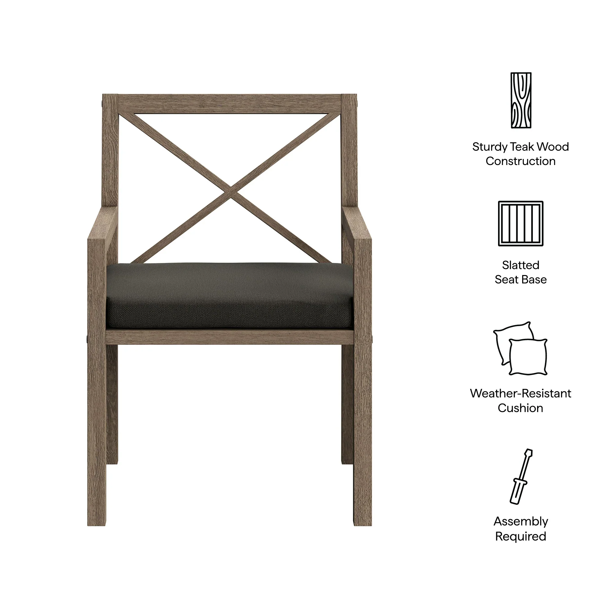 Northlake Outdoor Teak Dining Armchair - Image 26