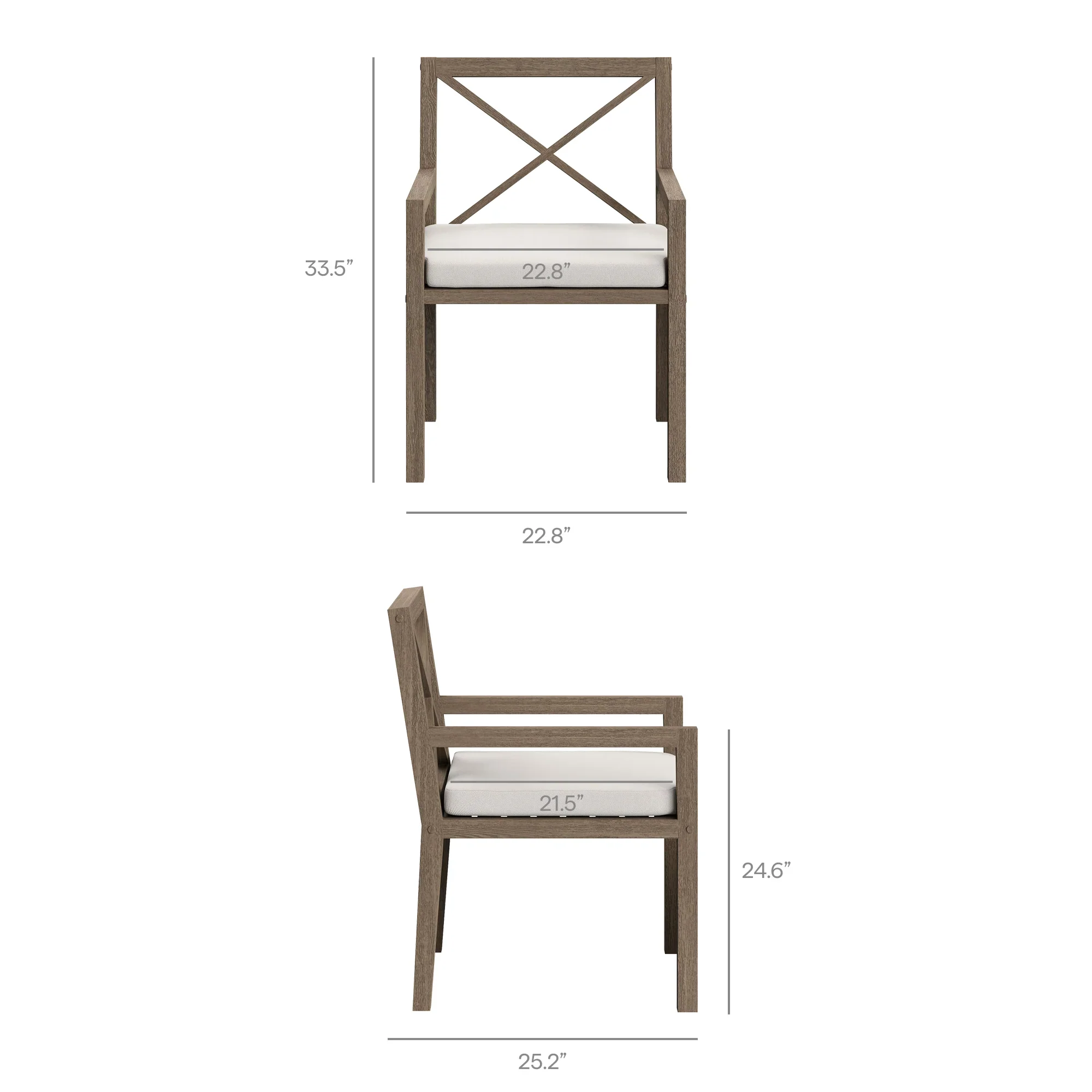 Northlake Outdoor Teak Dining Armchair - Image 9