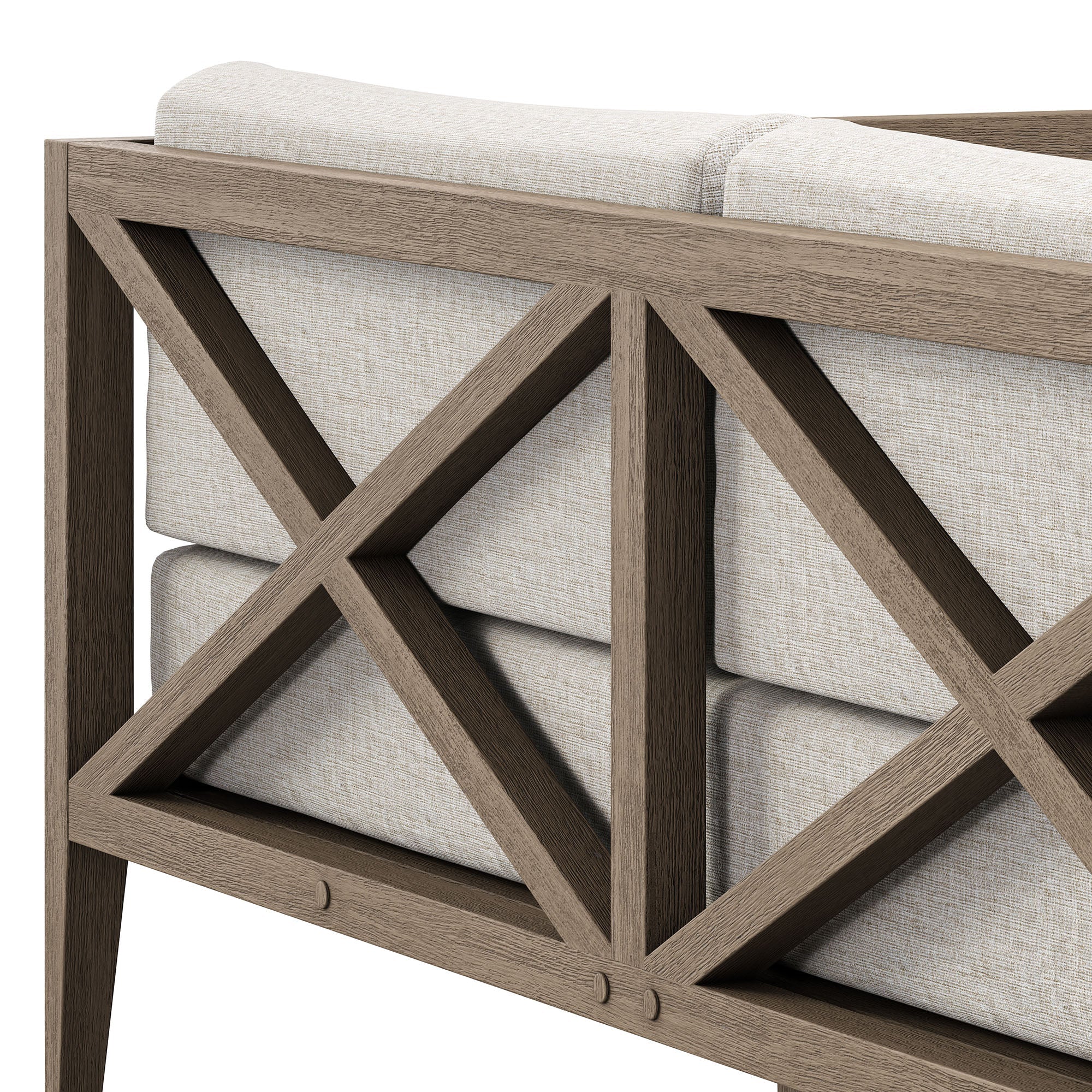 Northlake Outdoor Patio Teak Loveseat in Weathered Gray White - Image 16
