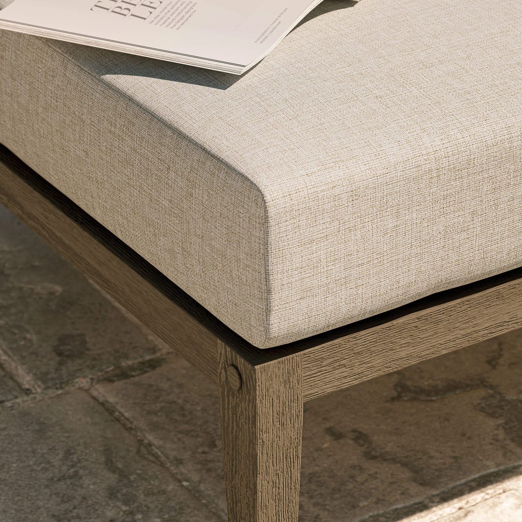 Northlake Outdoor Teak Ottoman - Image 11