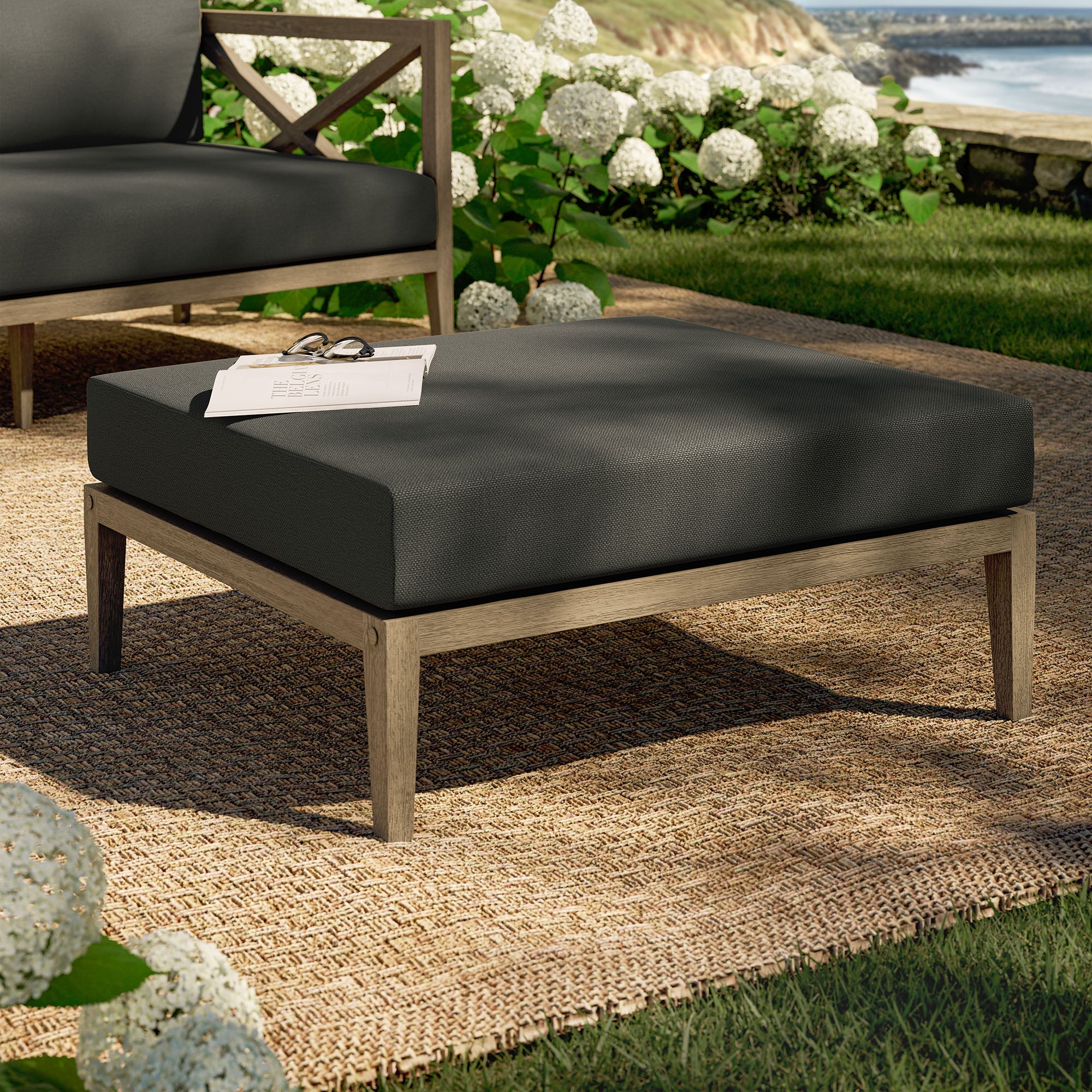 Northlake Outdoor Teak Ottoman - Image 18