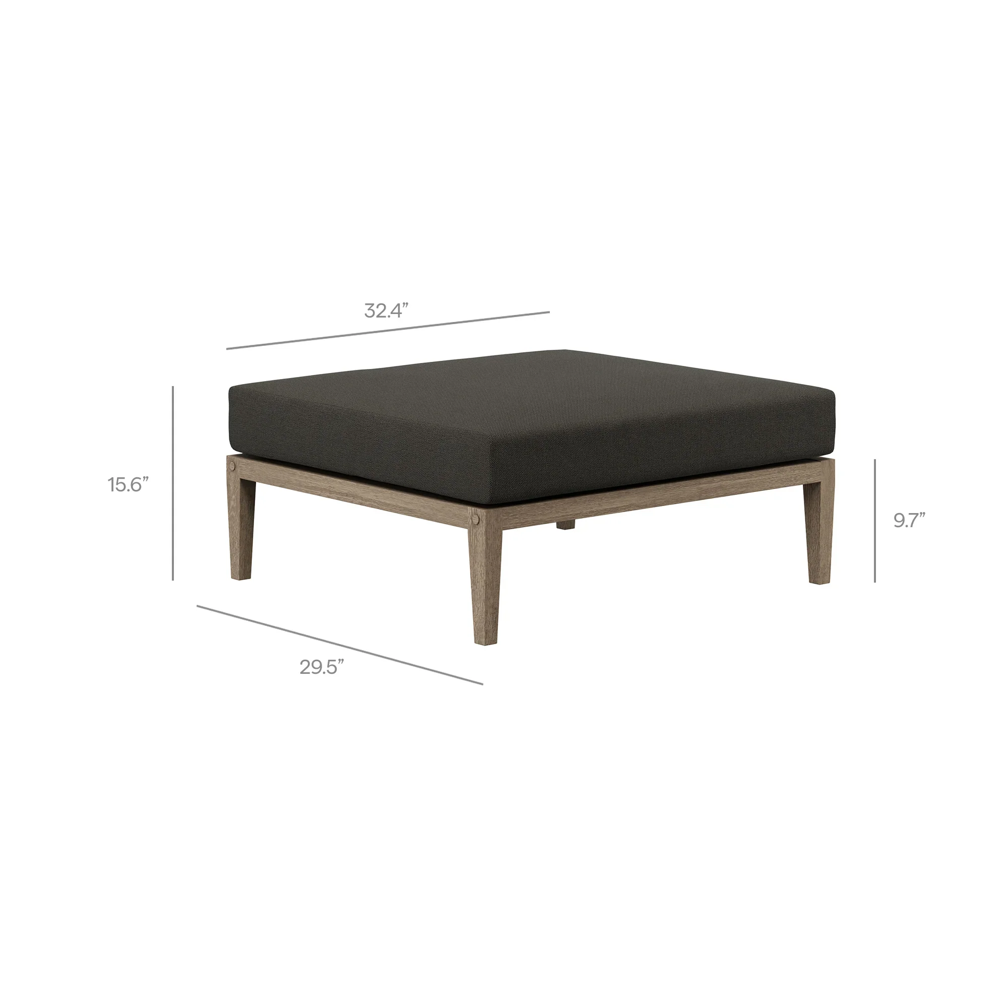 Northlake Outdoor Teak Ottoman - Image 24
