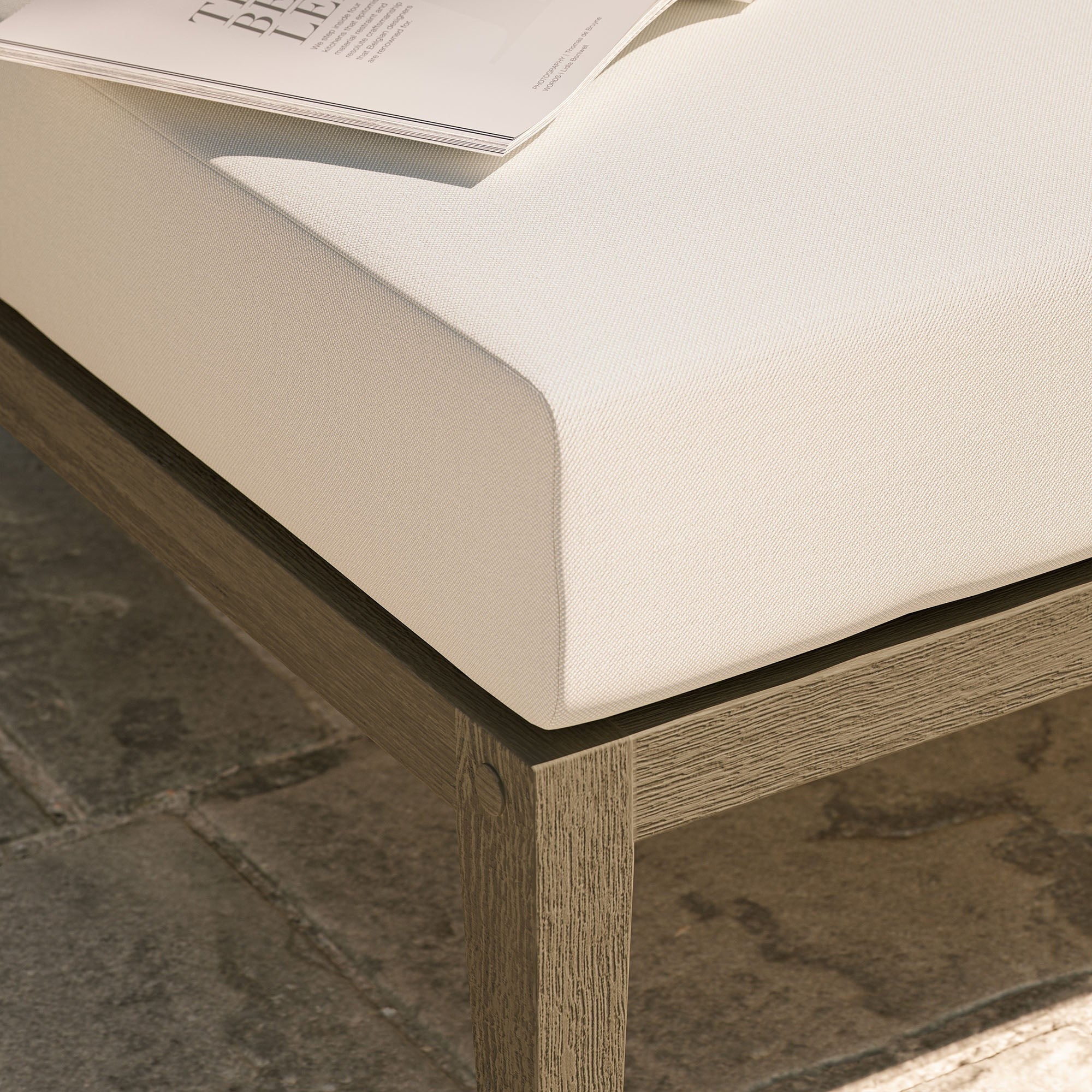 Northlake Outdoor Teak Ottoman - Image 3