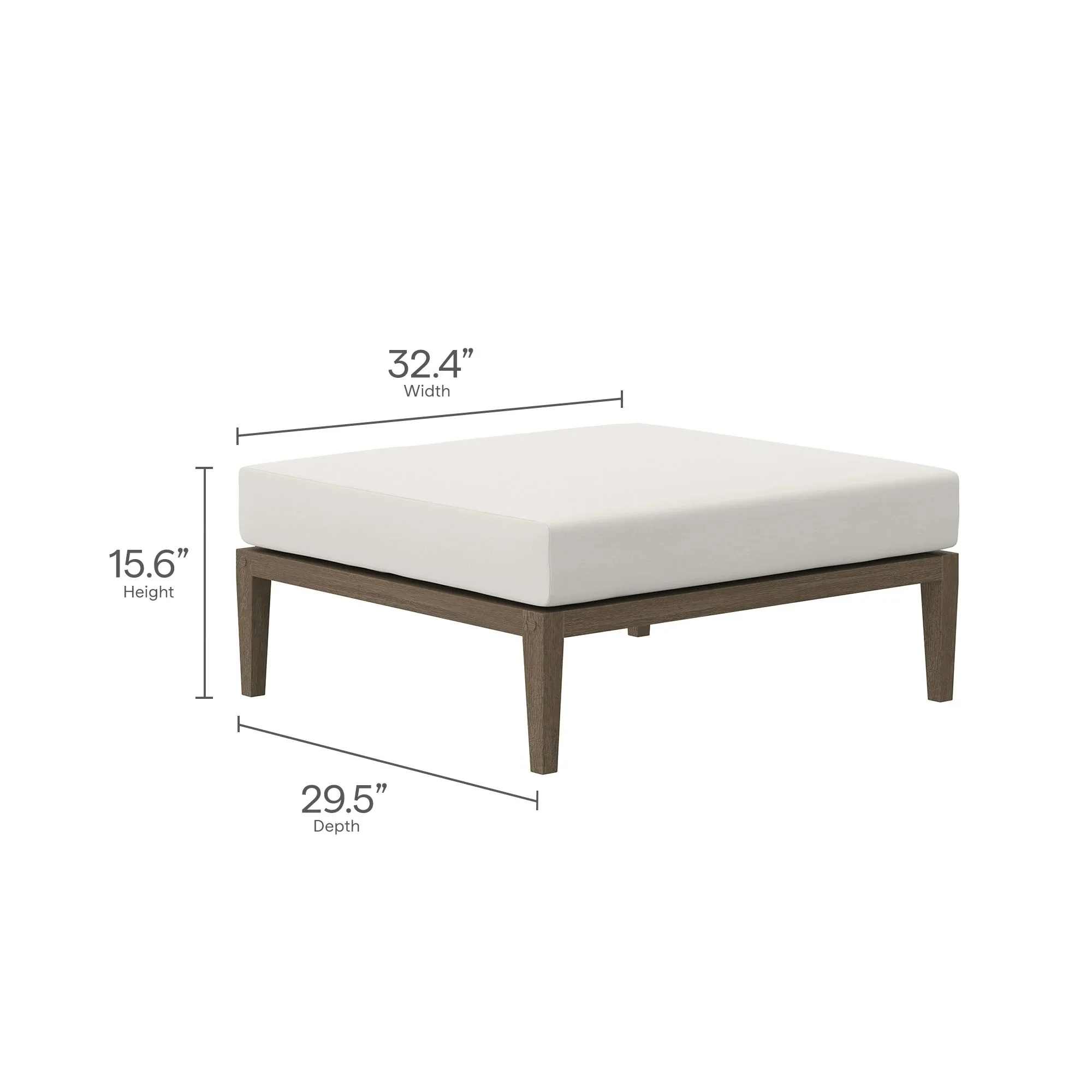 Northlake Outdoor Teak Ottoman - Image 8