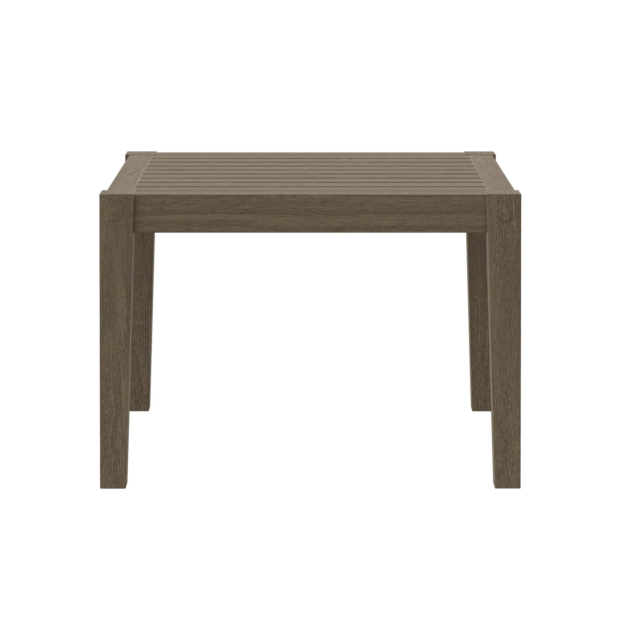 Northlake Square Outdoor Patio Teak Side Table in Weathered Gray - Image 4