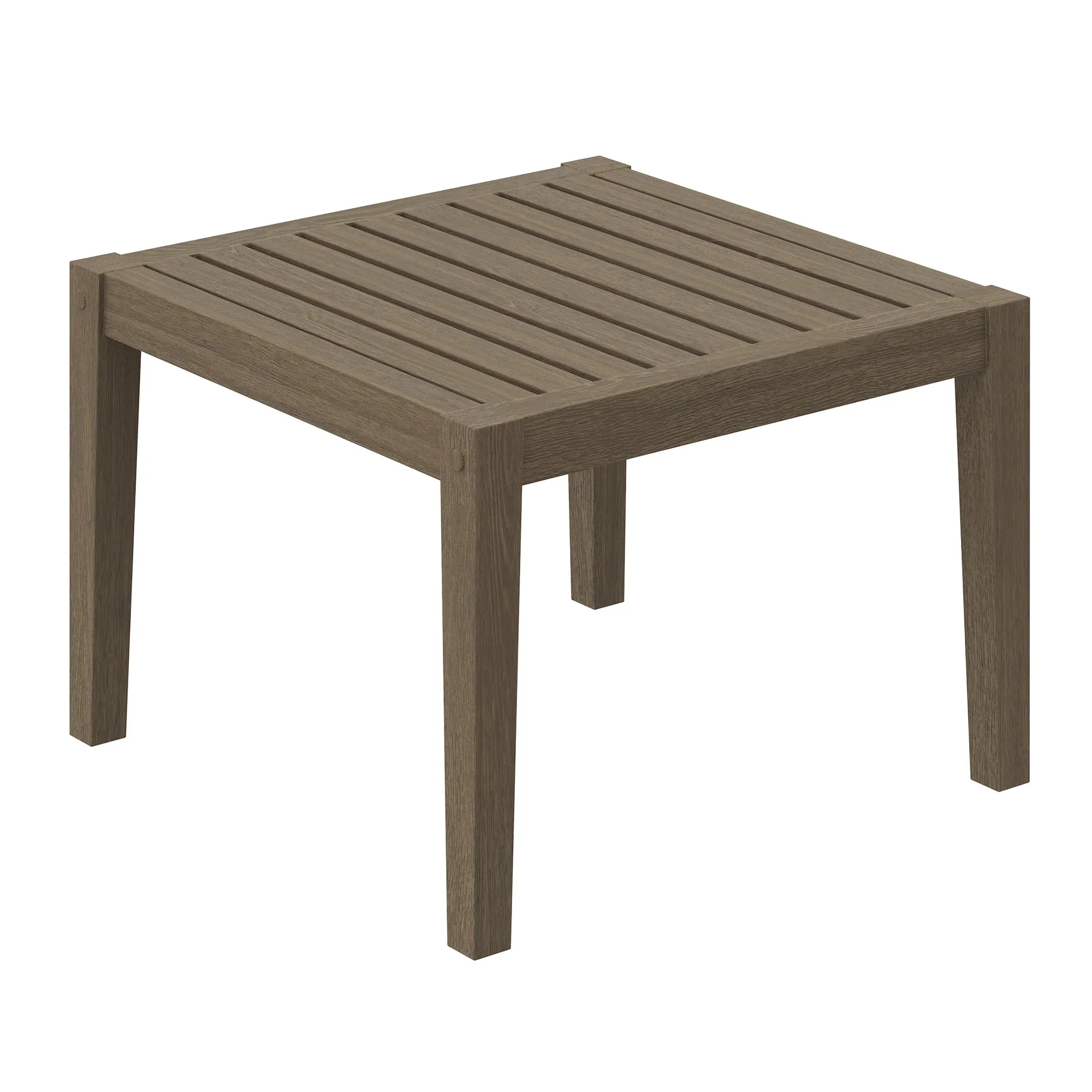 Northlake Square Outdoor Patio Teak Side Table in Weathered Gray - Image 6