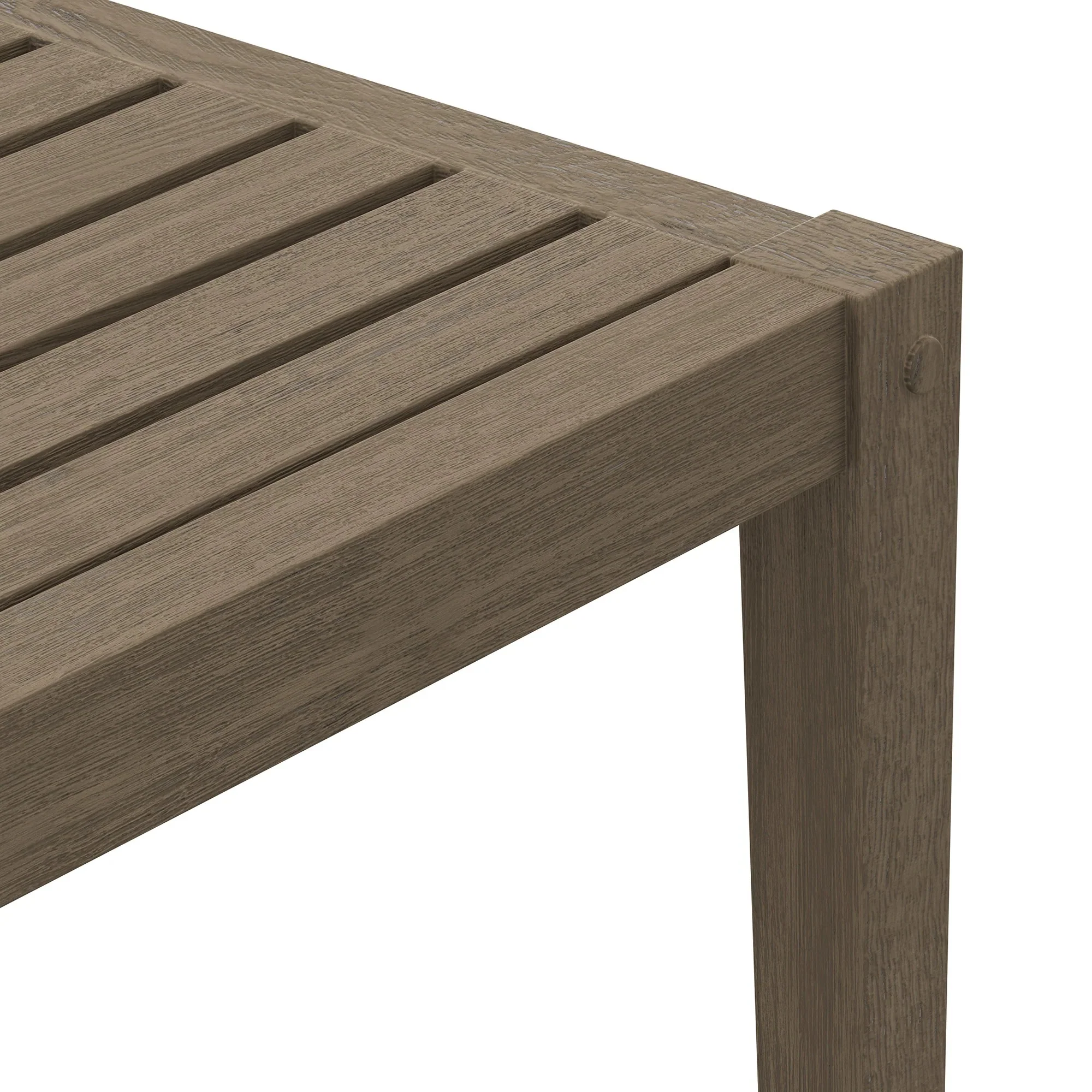 Northlake Square Outdoor Patio Teak Side Table in Weathered Gray - Image 7