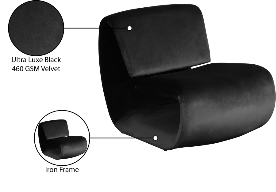 Nouveau Velvet Upholstered Accent Chair - Image 10