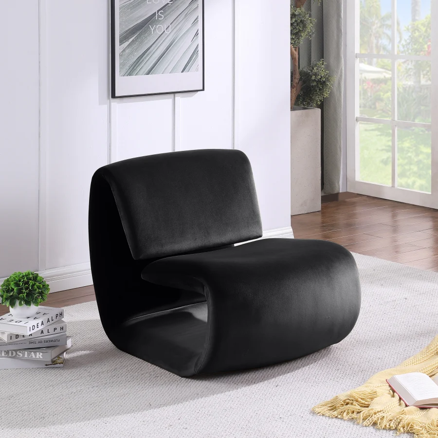 Nouveau Velvet Upholstered Accent Chair - Image 2
