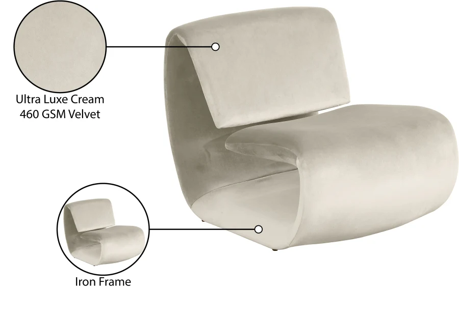 Nouveau Velvet Upholstered Accent Chair - Image 20