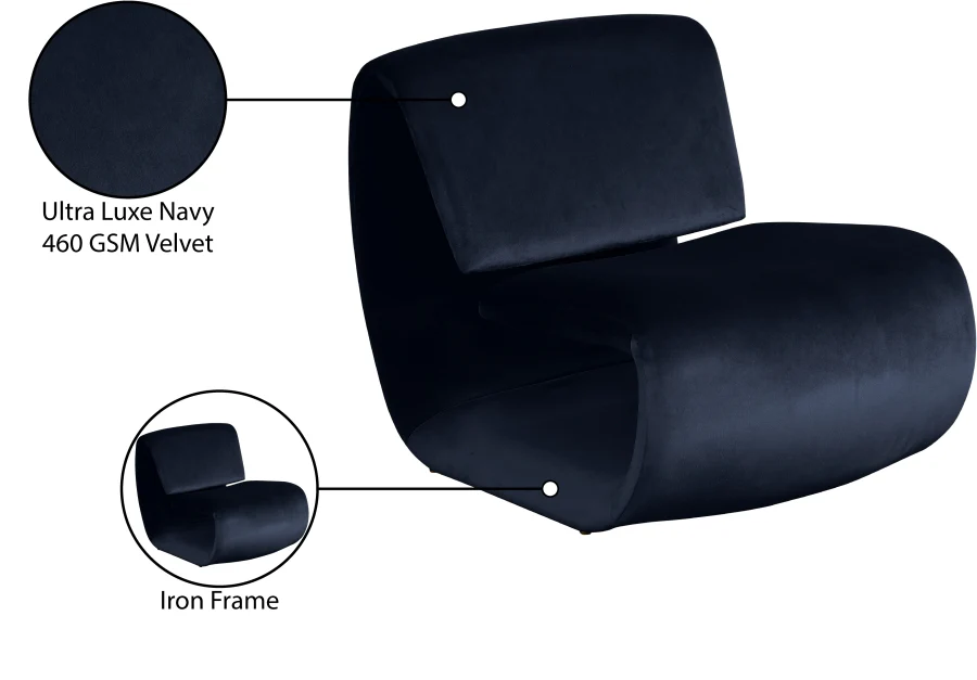 Nouveau Velvet Upholstered Accent Chair - Image 30