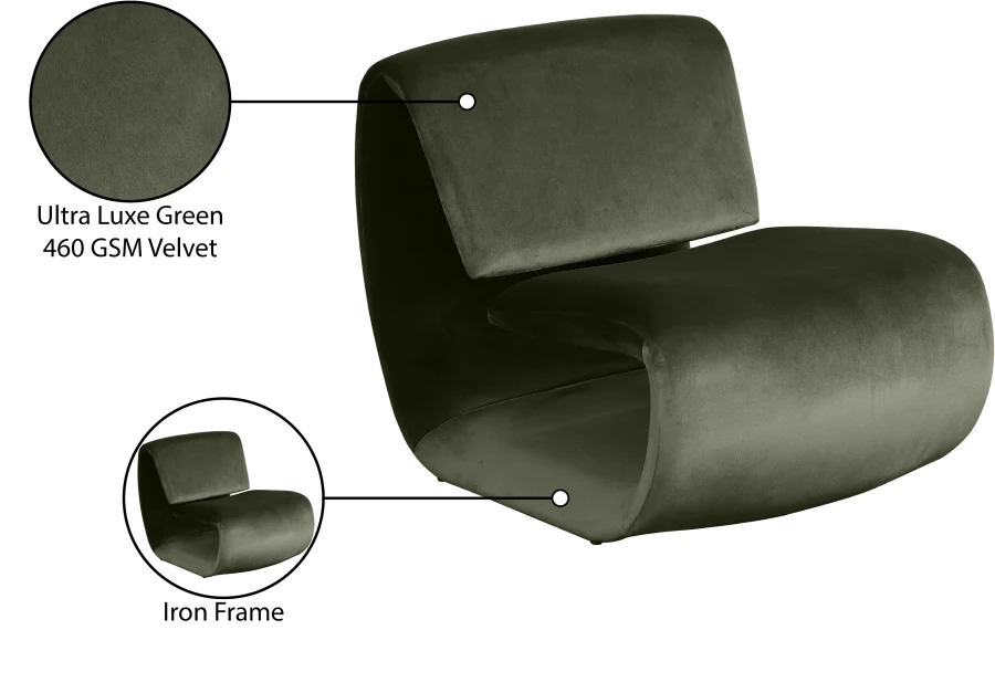 Nouveau Velvet Upholstered Accent Chair - Image 40