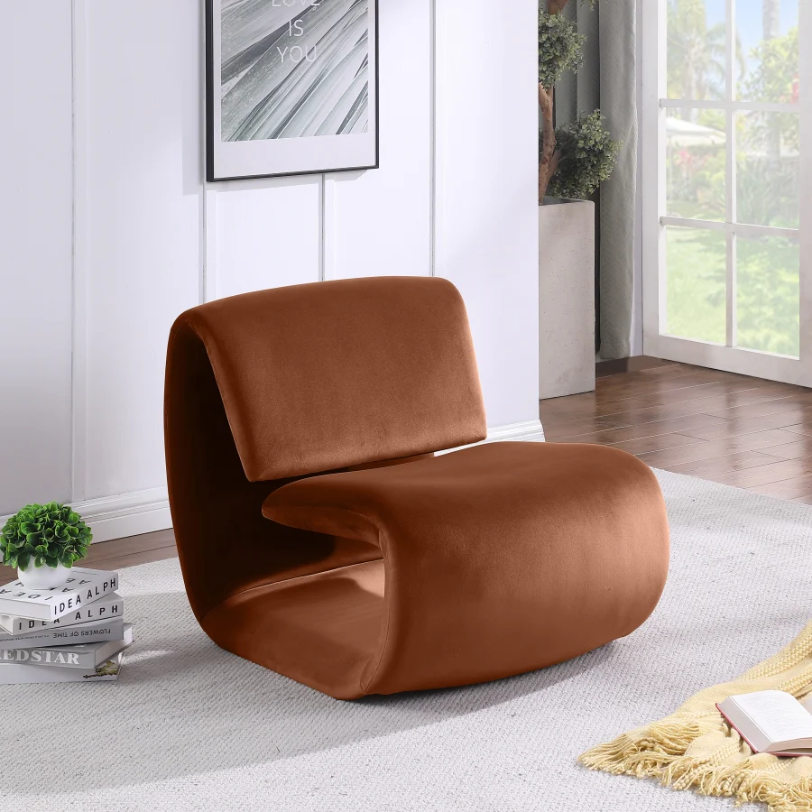 Nouveau Velvet Upholstered Accent Chair - Image 42