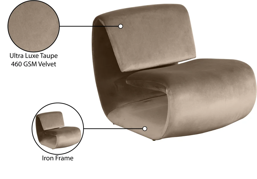 Nouveau Velvet Upholstered Accent Chair - Image 70