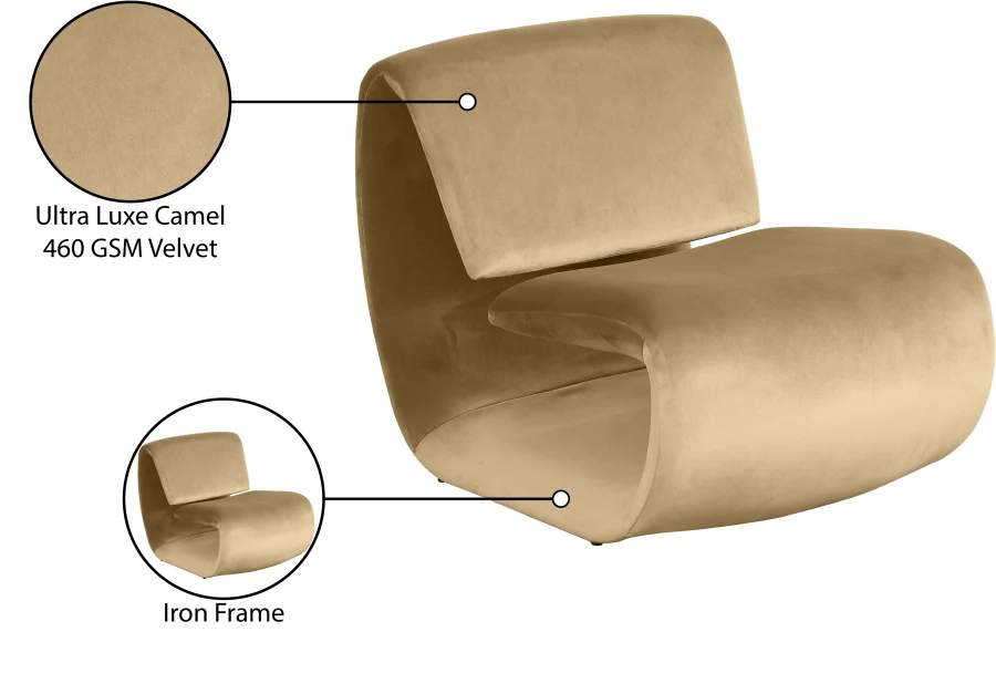 Nouveau Velvet Upholstered Accent Chair - Image 80