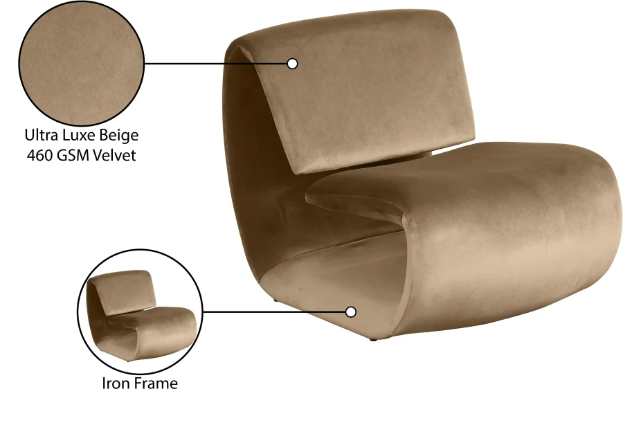 Nouveau Velvet Upholstered Accent Chair - Image 90