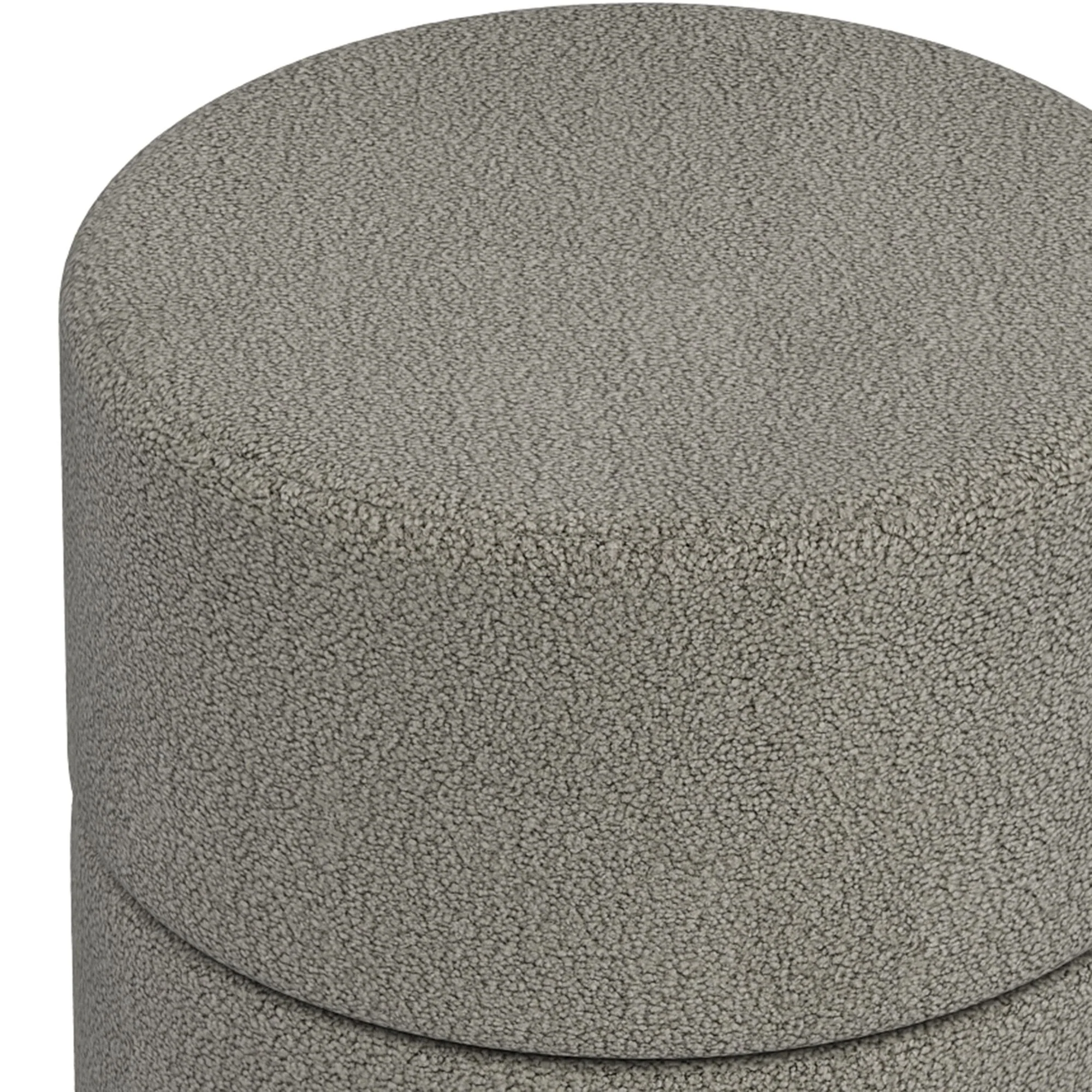 Novar Round Swivel Ottoman in Warm Grey Boucle - Image 5