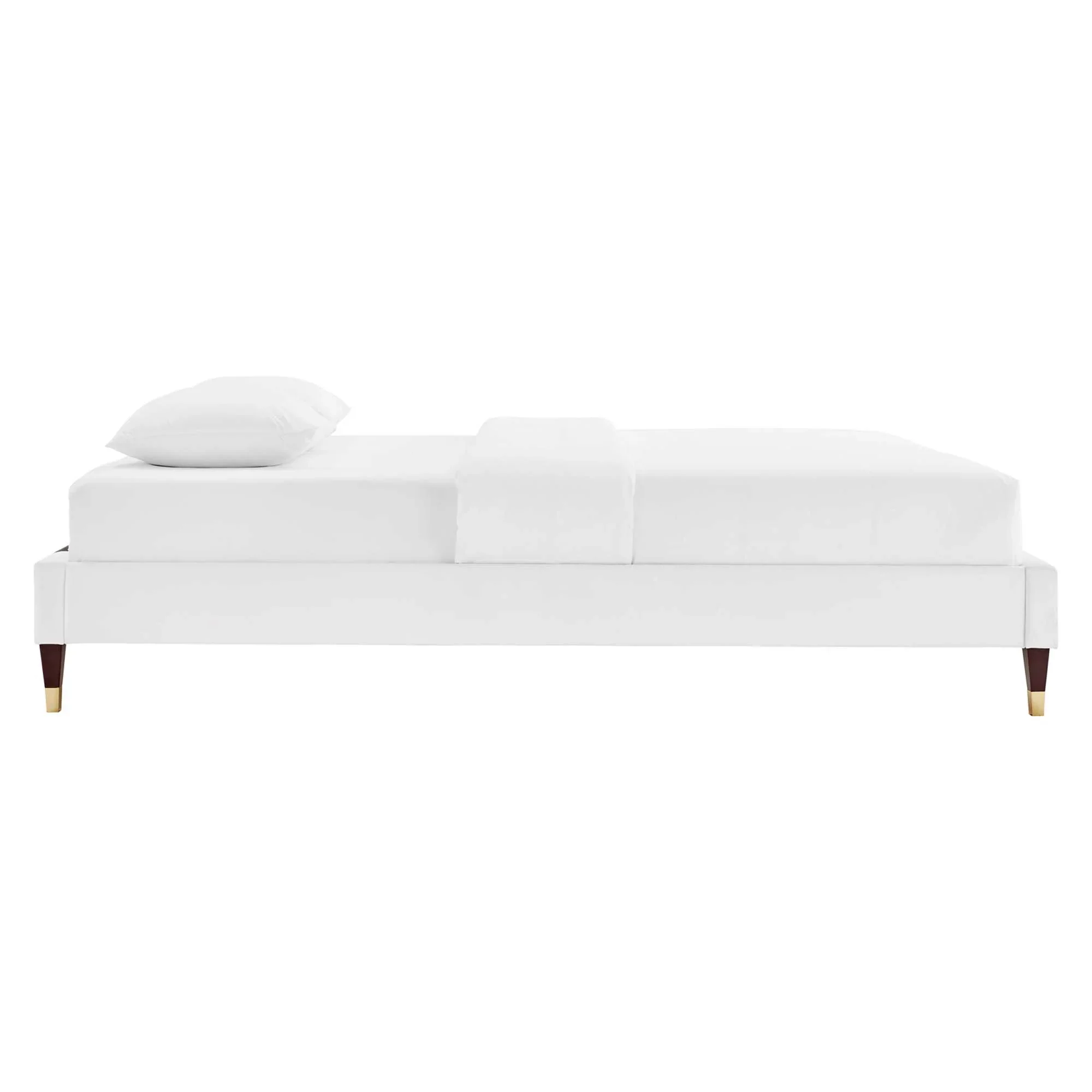 Novi Performance Velvet Bed With Wood and Gold Legs - Image 23