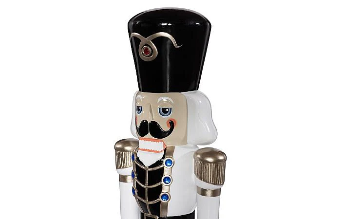 Nutcracker Soldier Sculpture 4ft, Black, White, and Gold - Image 5