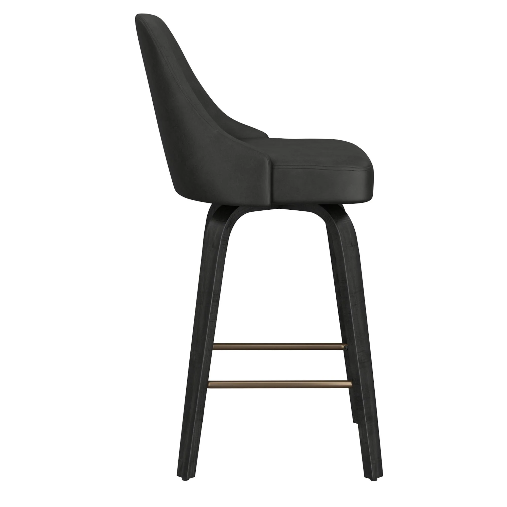 Oakley 26" Counter Stool w/Swivel, Set of 2 in Charcoal & Black - Image 4
