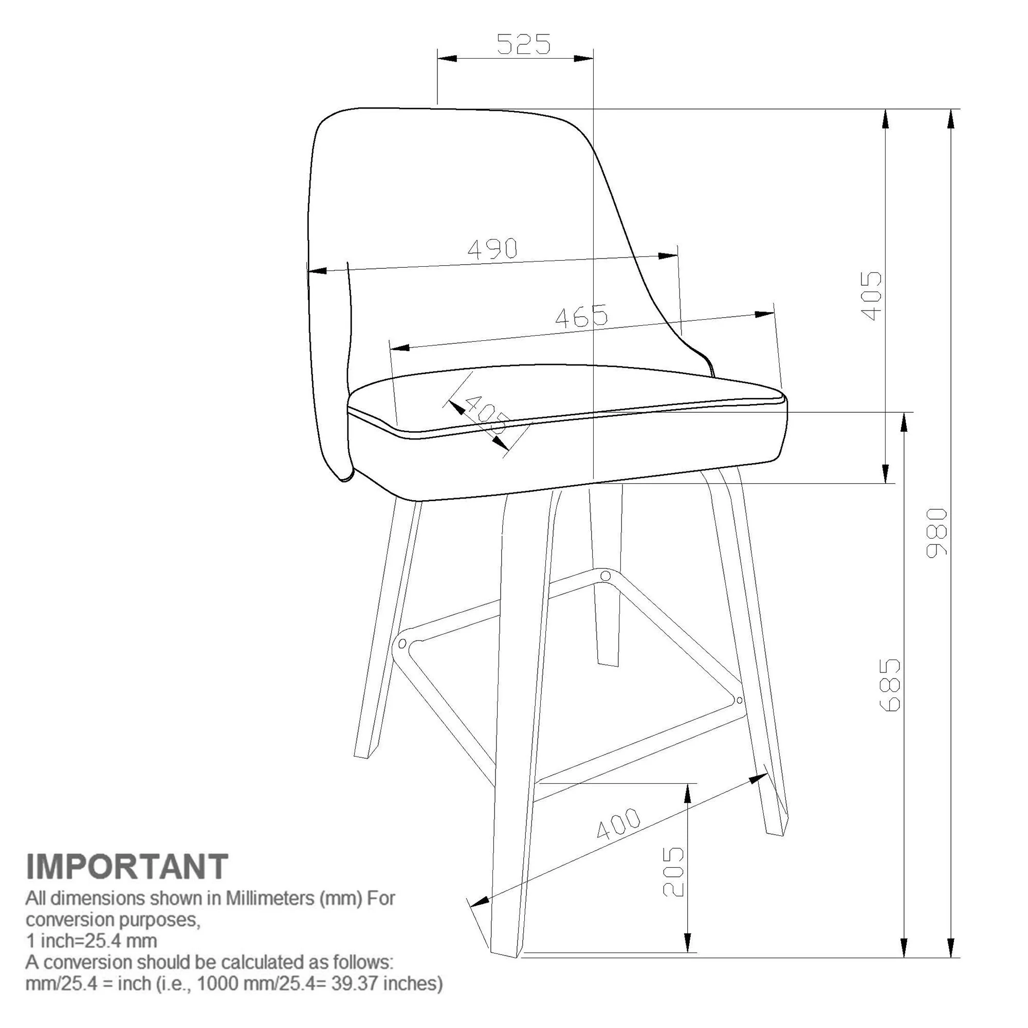 Oakley 26" Counter Stool w/Swivel, Set of 2 in Charcoal & Black - Image 8