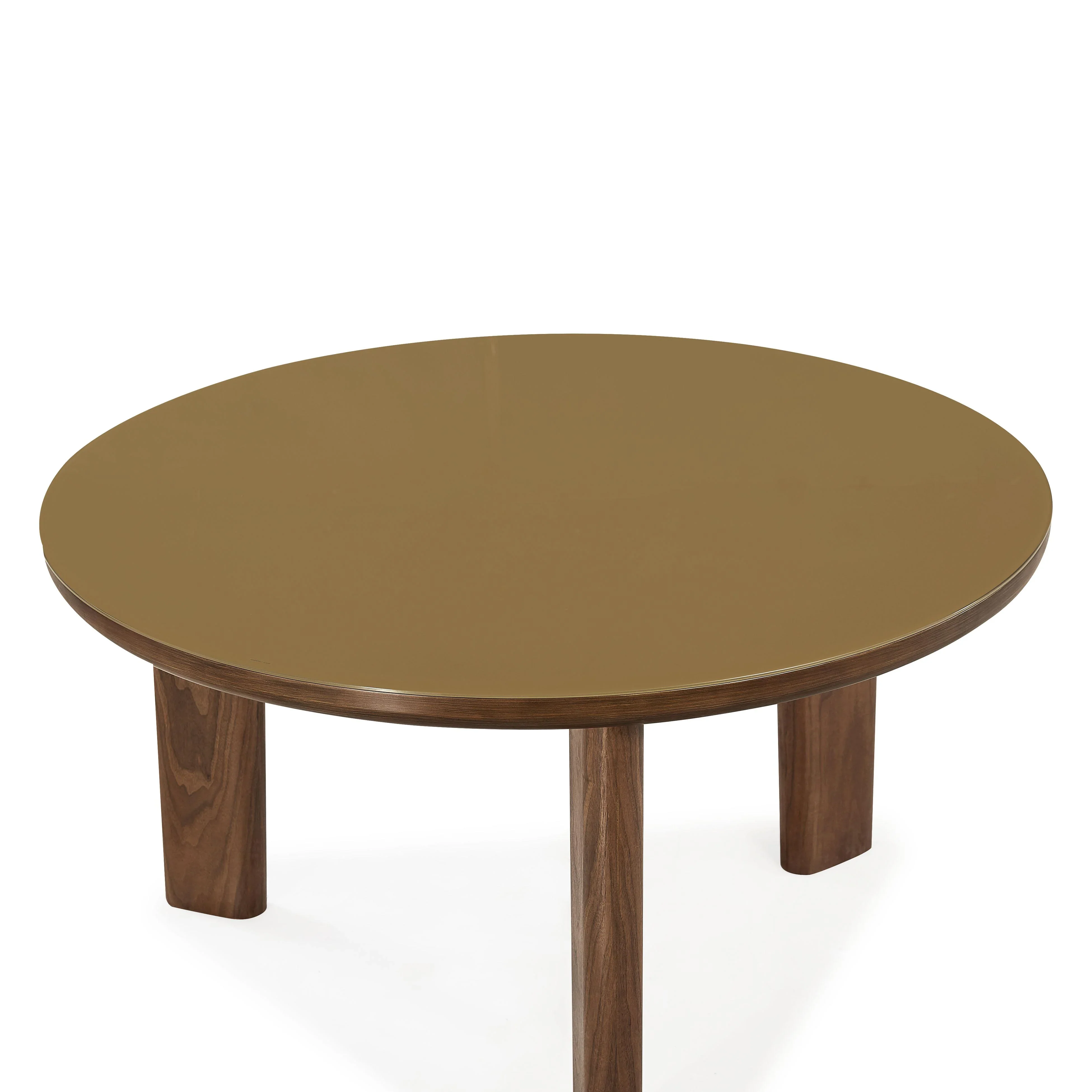 Oani 51" Walnut and Glass Round Dining Table - Image 3