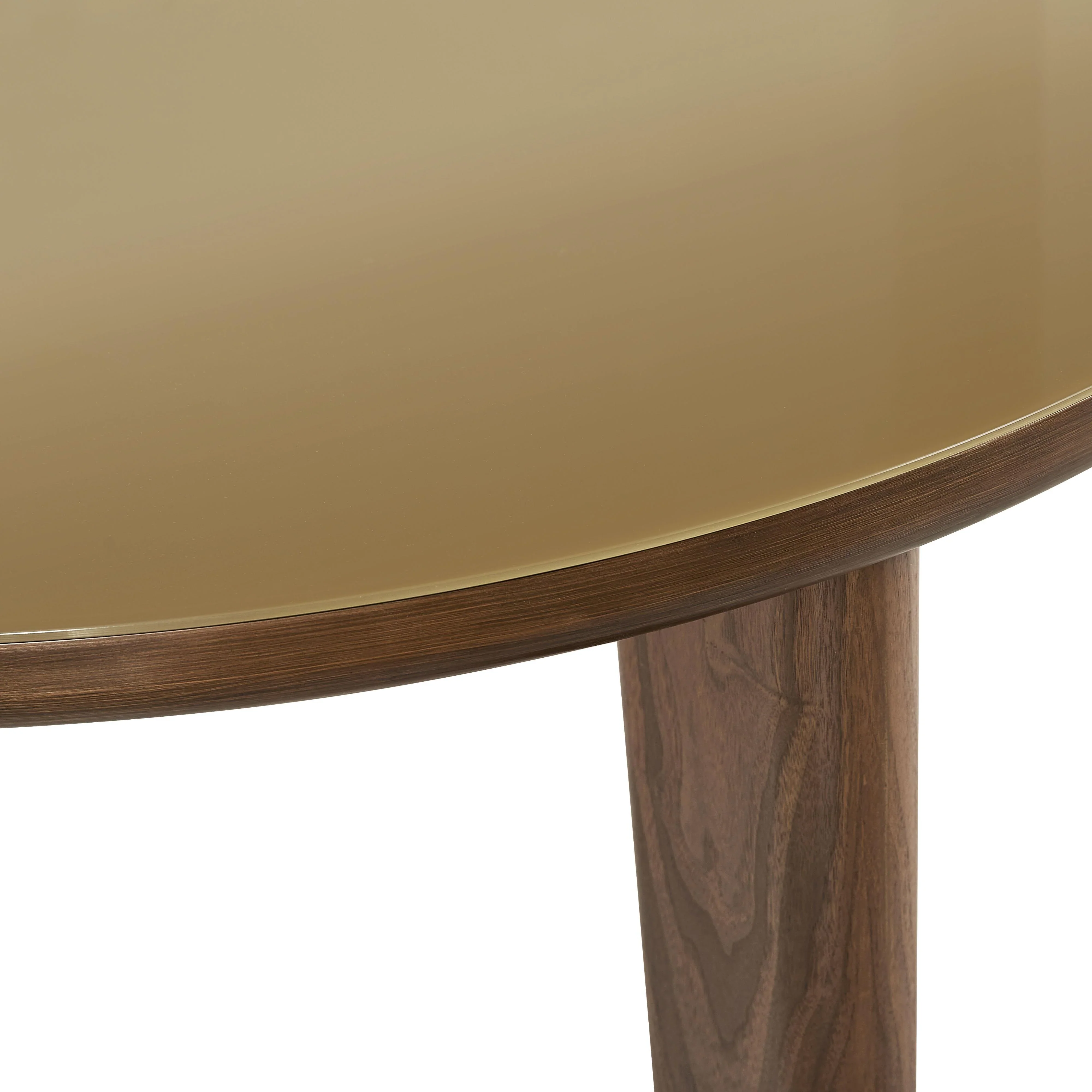 Oani 51" Walnut and Glass Round Dining Table - Image 4