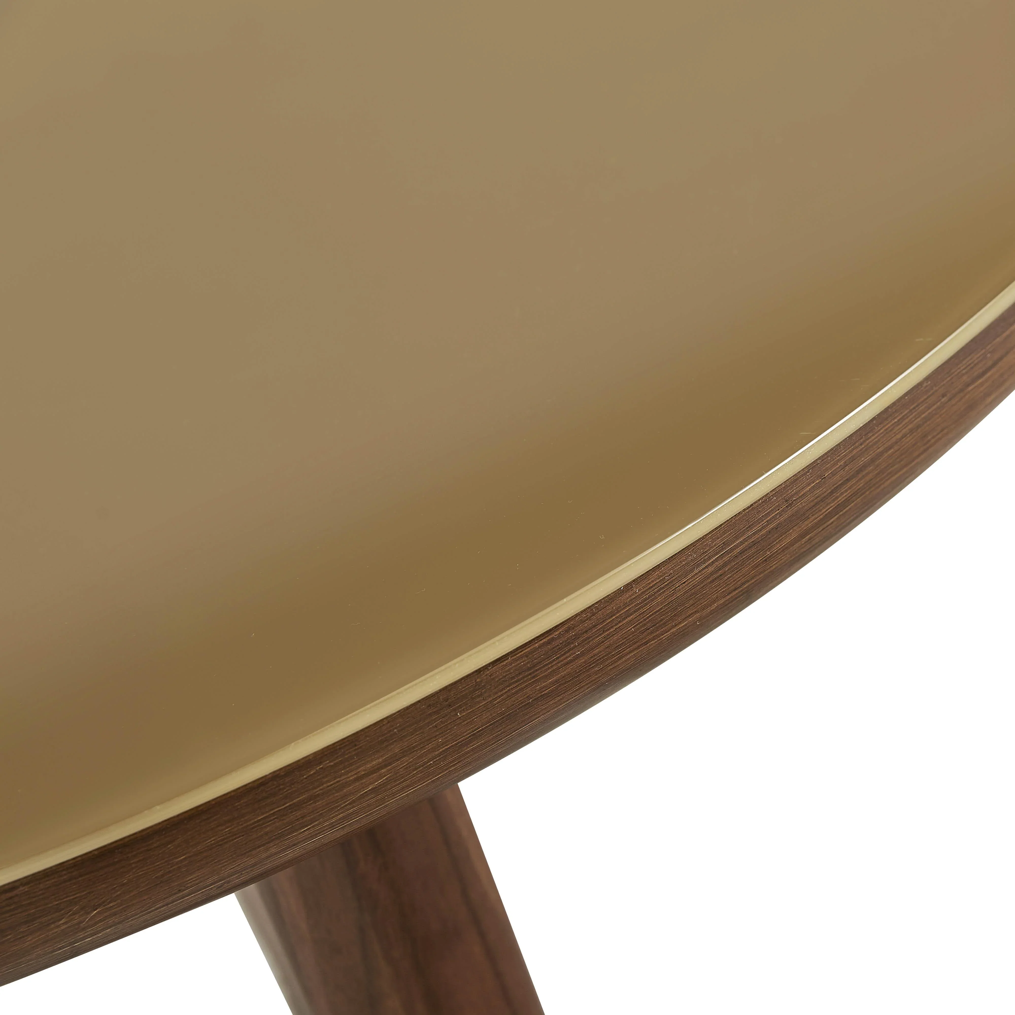 Oani 51" Walnut and Glass Round Dining Table - Image 5