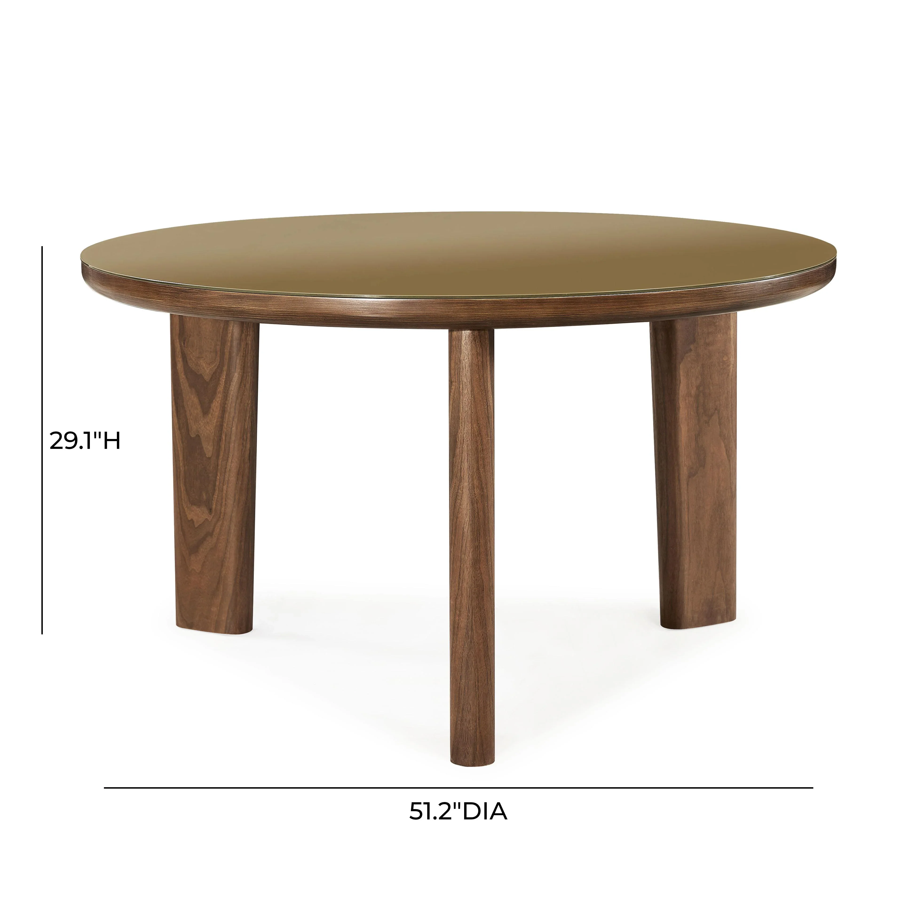 Oani 51" Walnut and Glass Round Dining Table - Image 7
