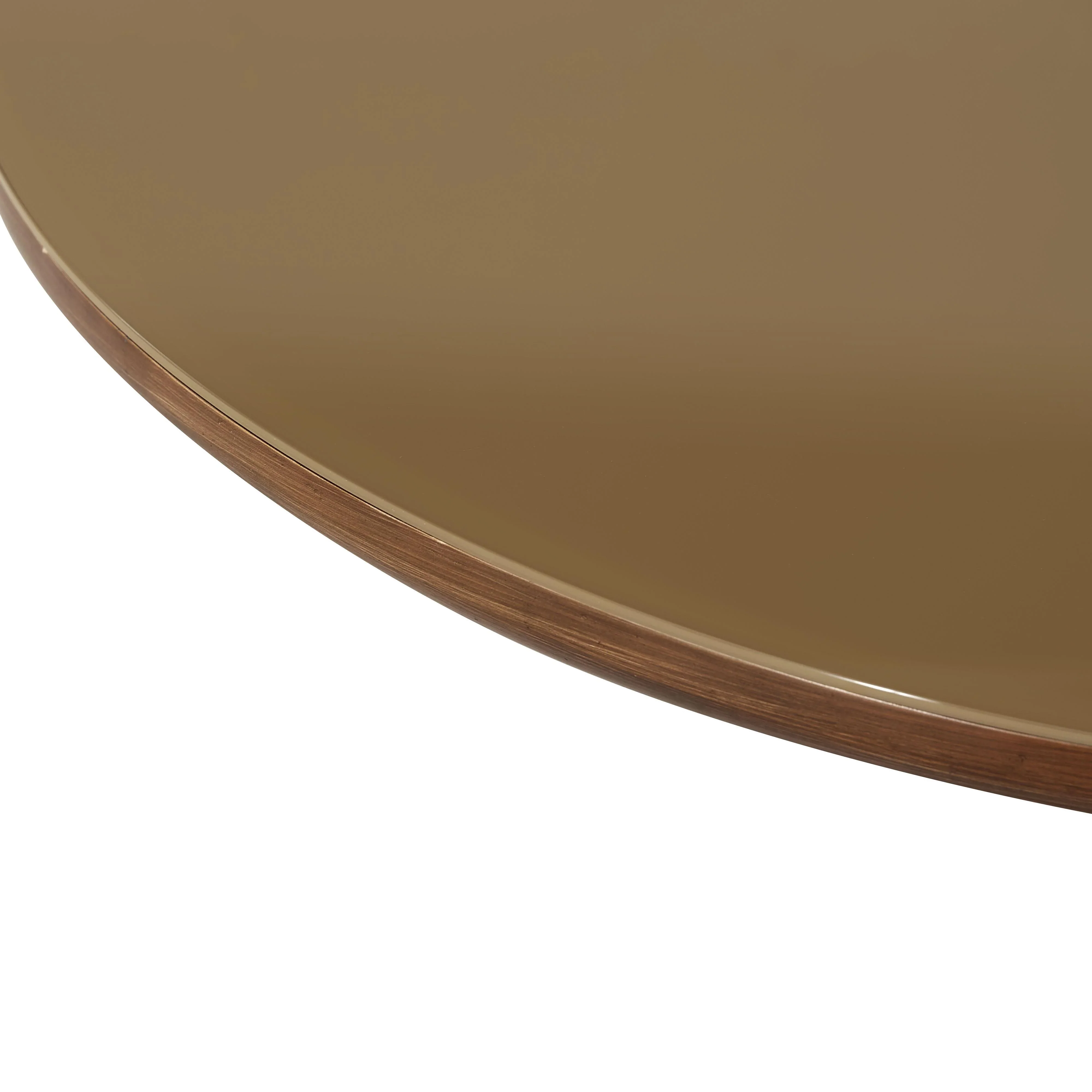 Oani 36" Walnut and Glass Round Coffee Table - Image 4