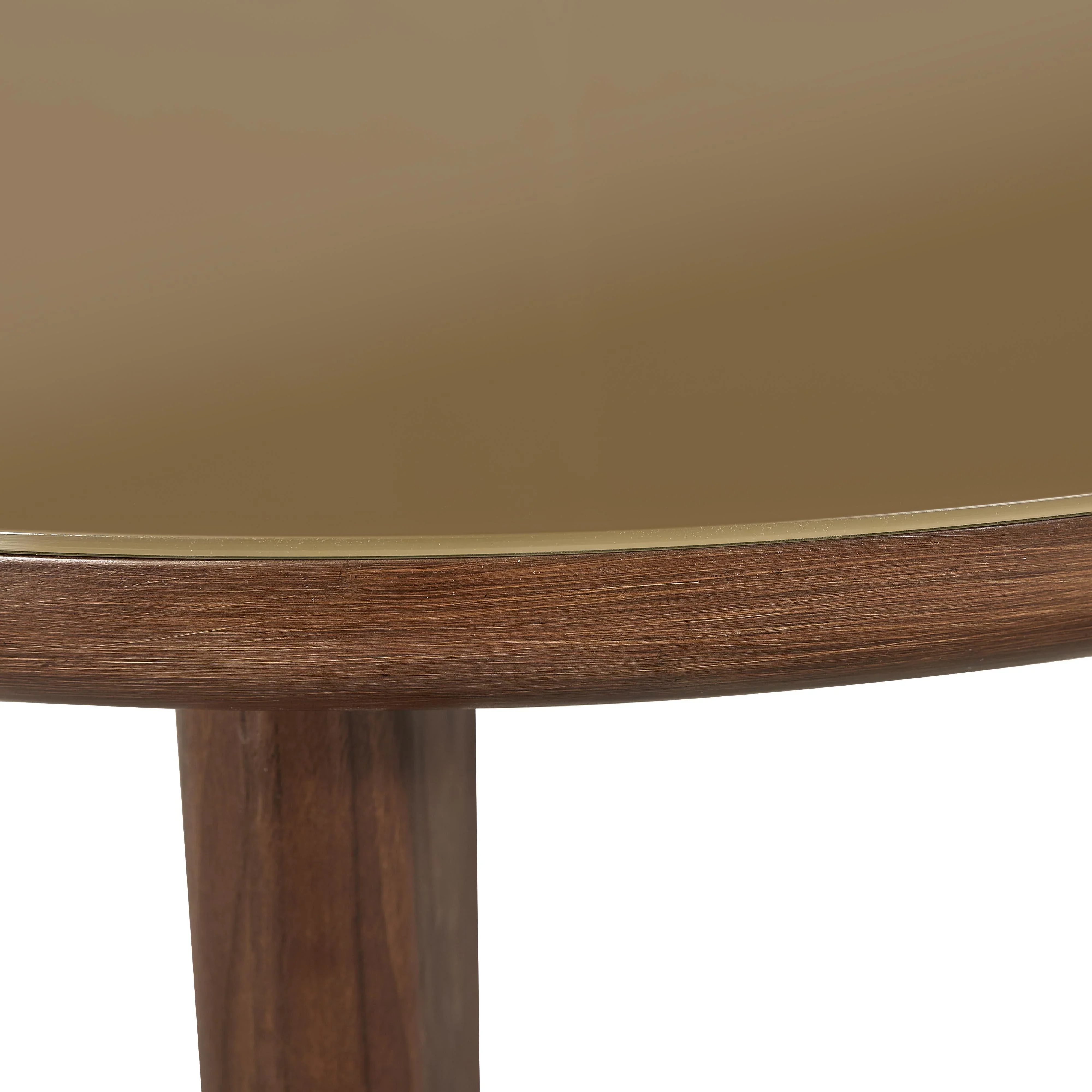 Oani 36" Walnut and Glass Round Coffee Table - Image 5