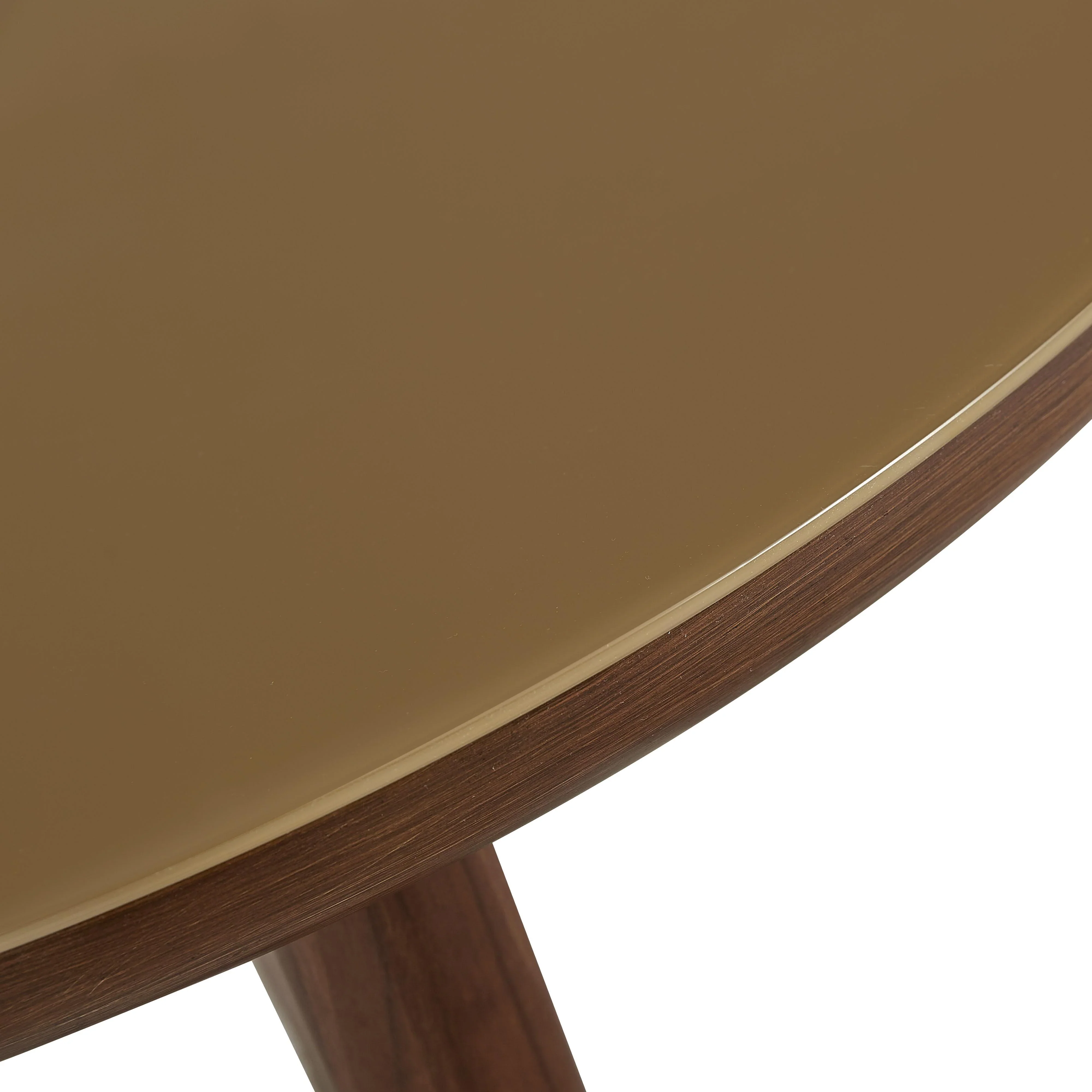 Oani 36" Walnut and Glass Round Coffee Table - Image 6