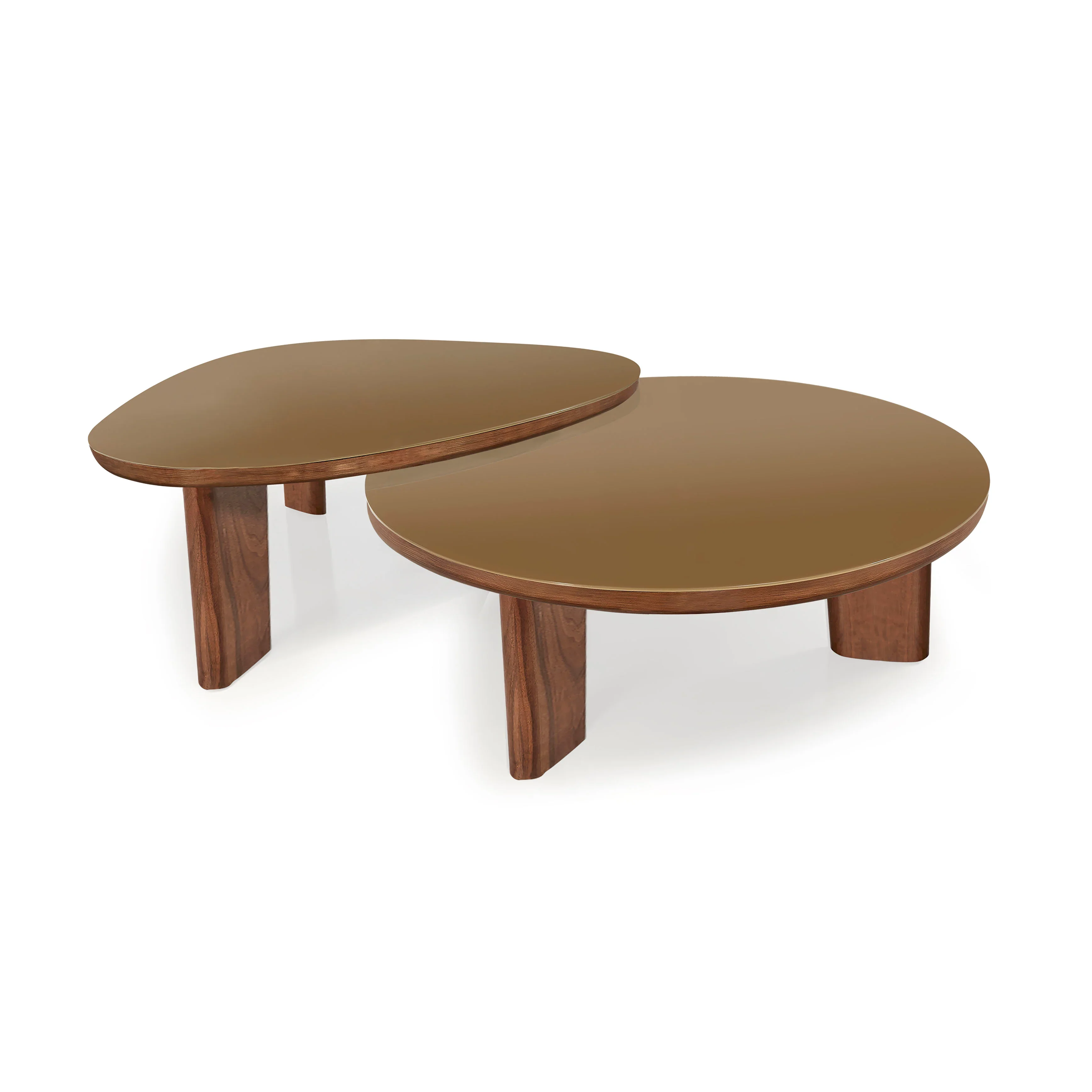 Oani 36" Walnut and Glass Round Coffee Table - Image 7