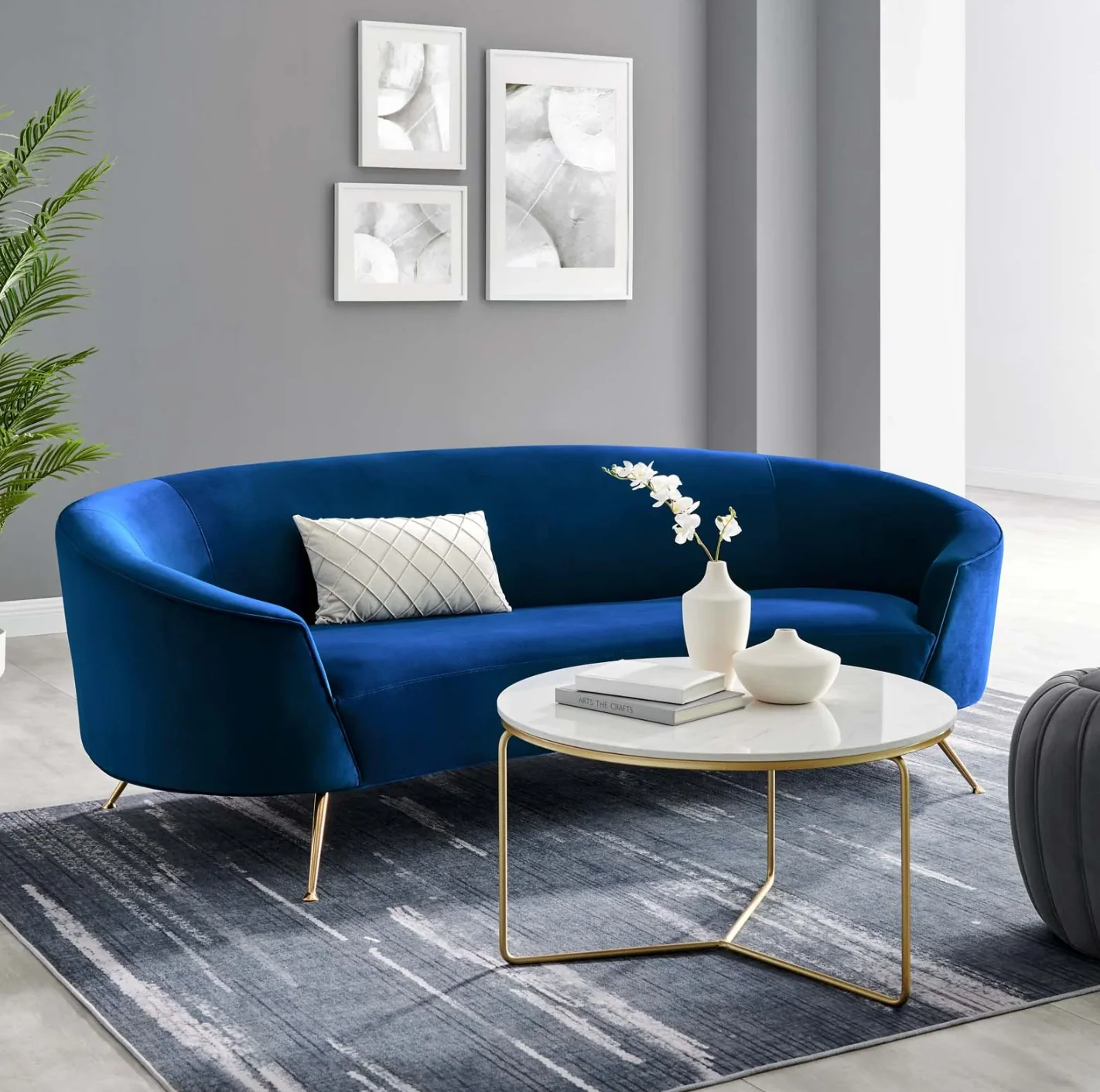 October Upholstered Velvet Sofa - Image 2