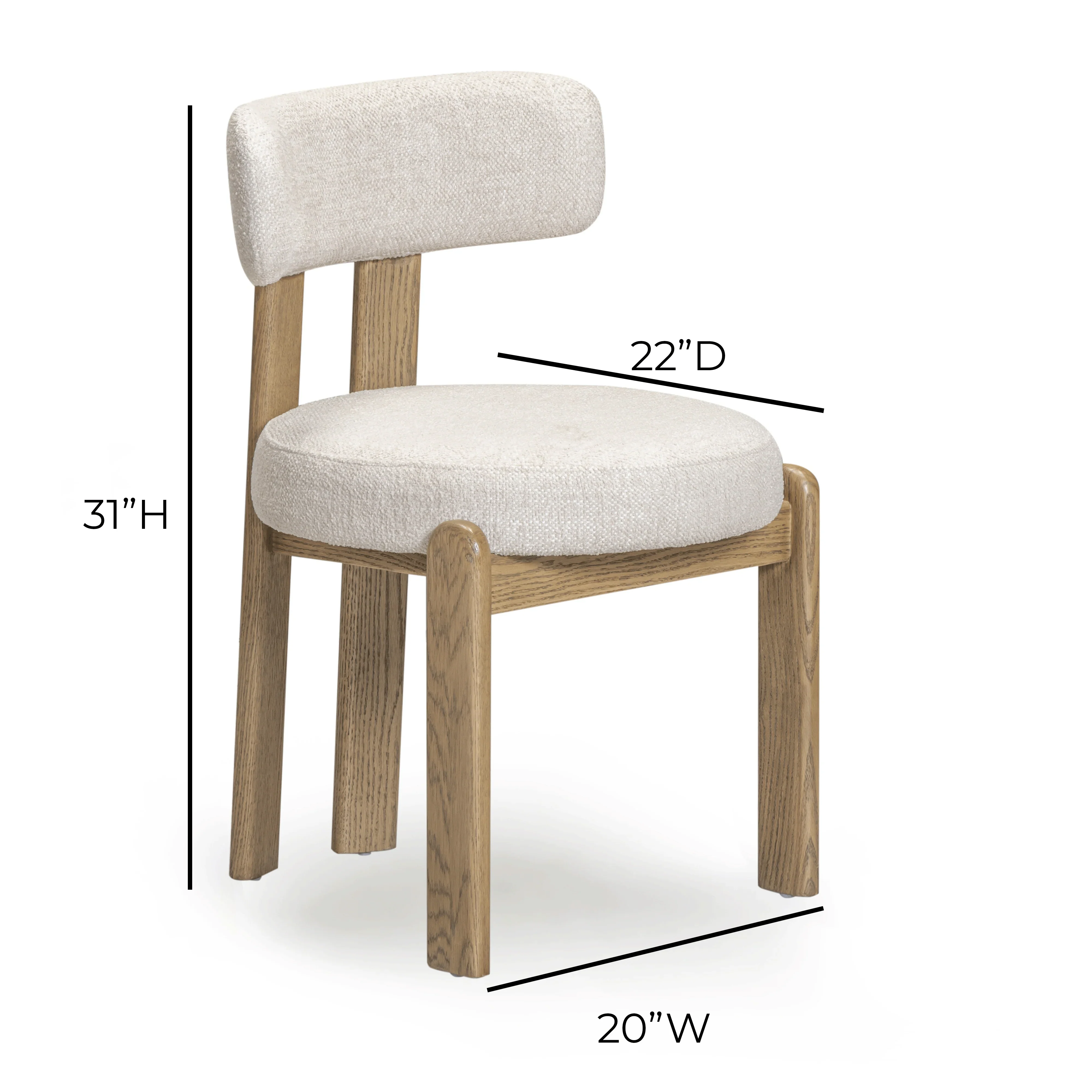 Odessa Cream Performance Fabric Dining Chair - Image 7