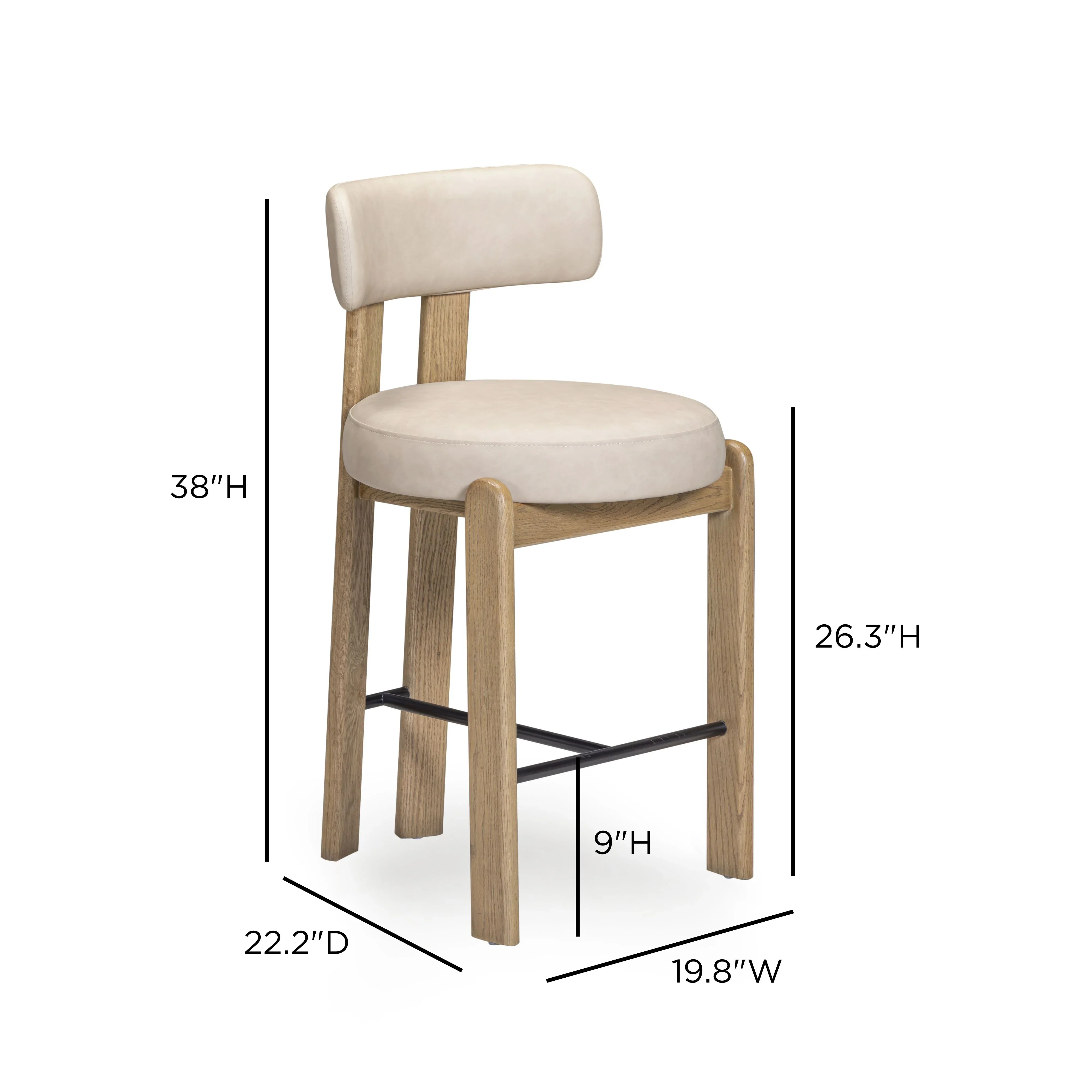 Odessa Performance Vegan Leather Counter Stool - Image 6