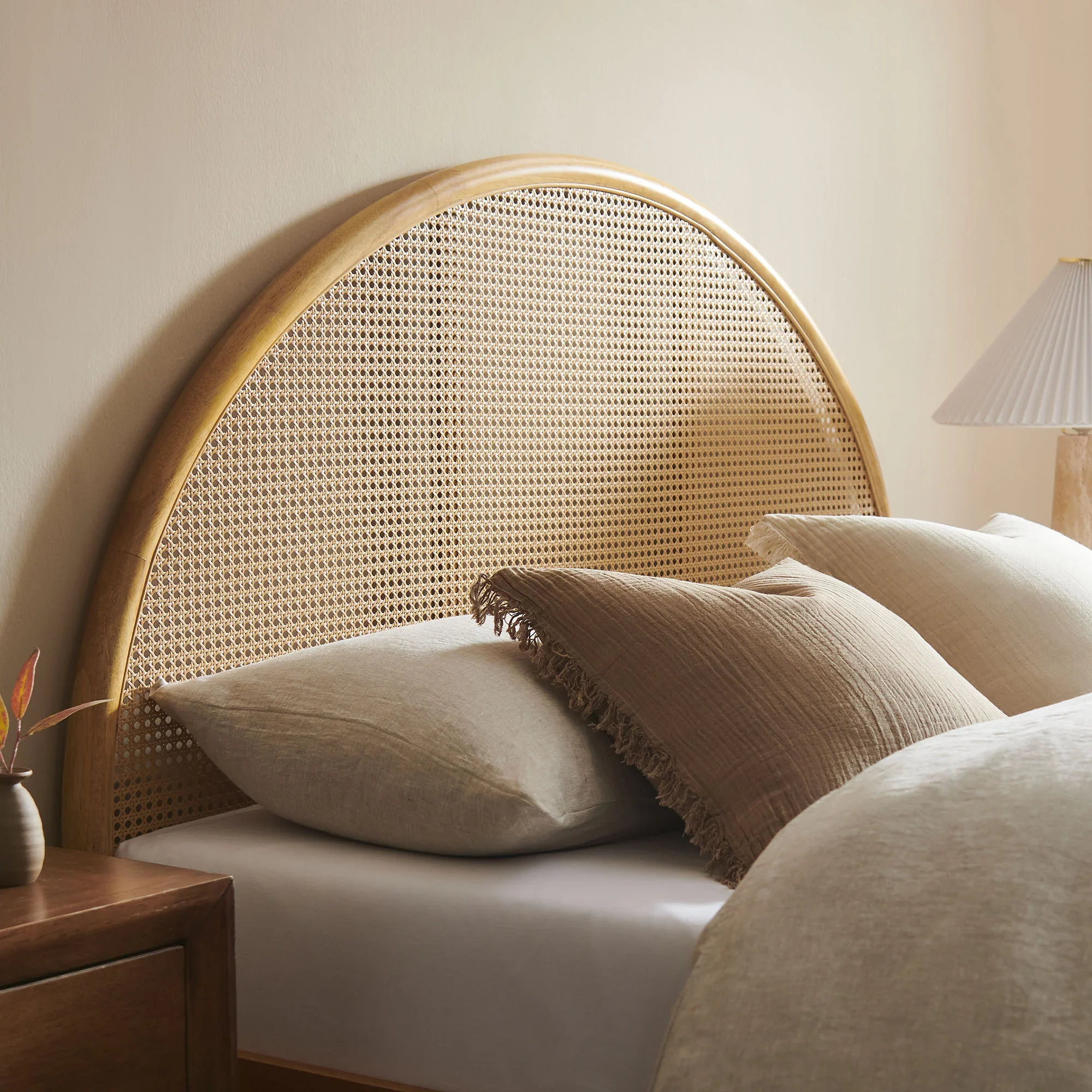Odette Queen Arched Rattan Cane Platform Bed - Image 13