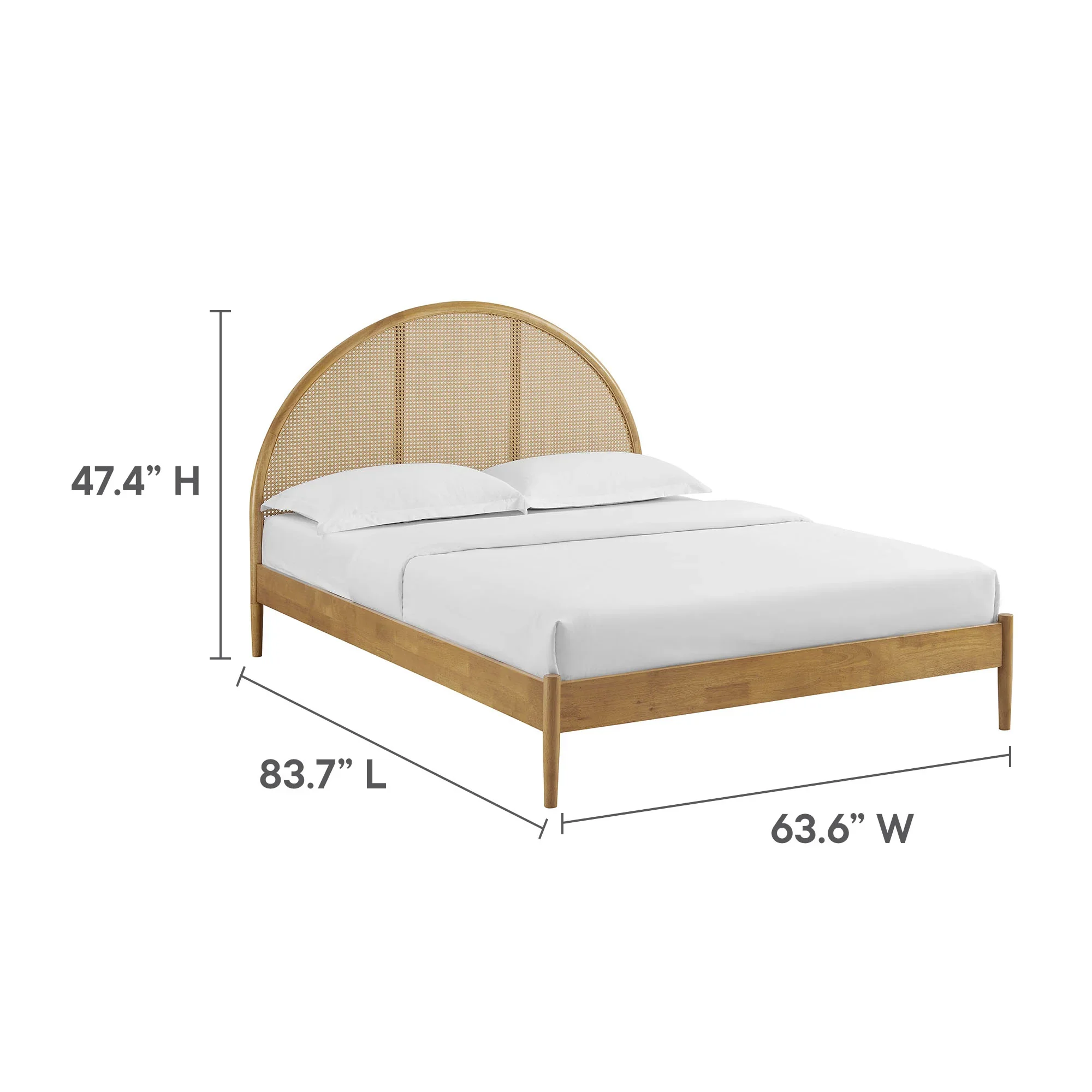 Odette Queen Arched Rattan Cane Platform Bed - Image 15
