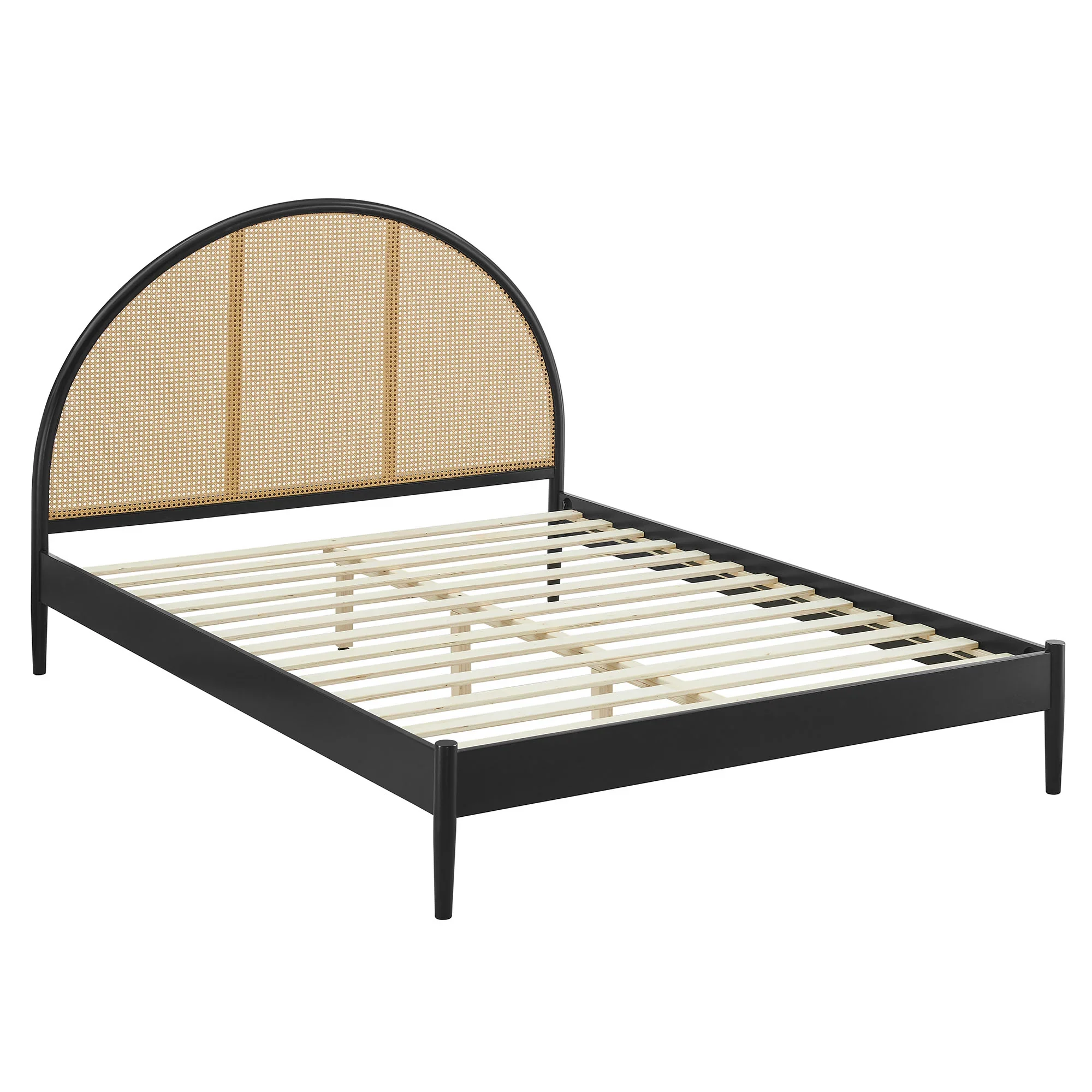 Odette Queen Arched Rattan Cane Platform Bed - Image 6