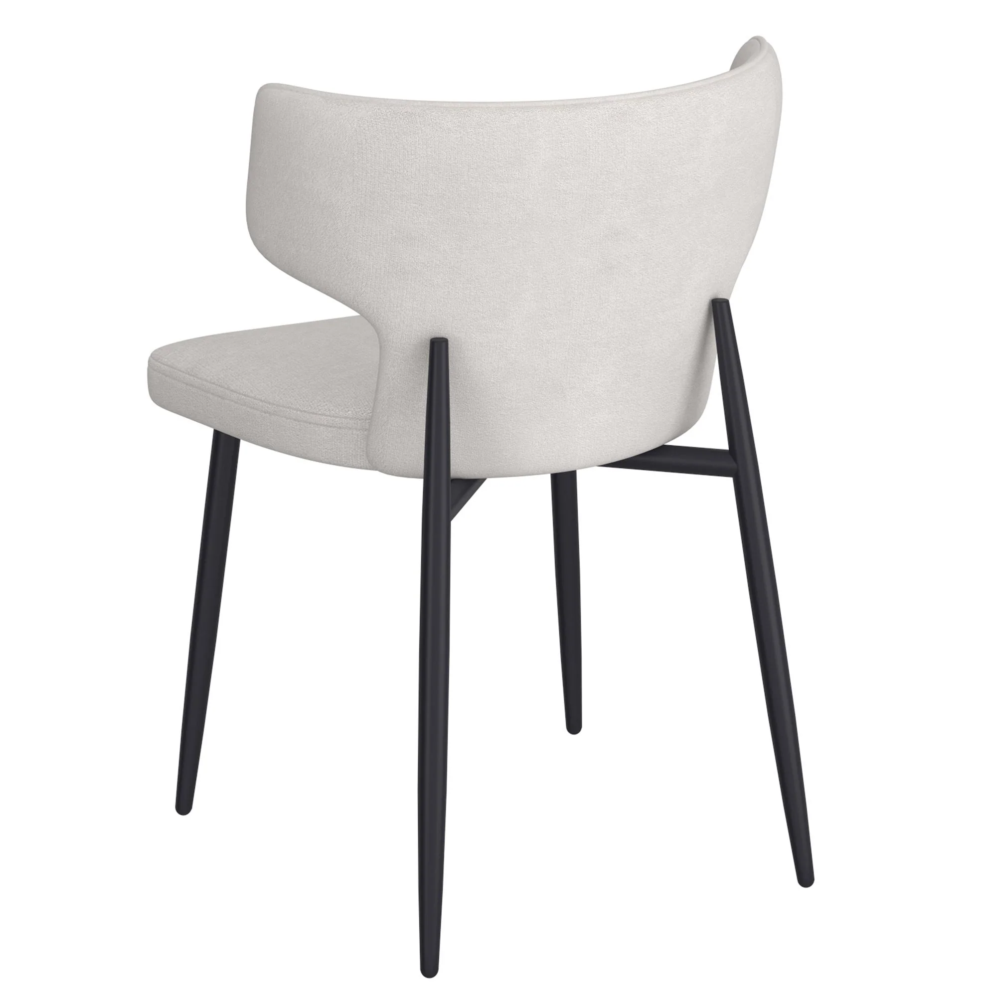 Olis Dining Chair, set of 2, in Beige Fabric and Black - Image 3