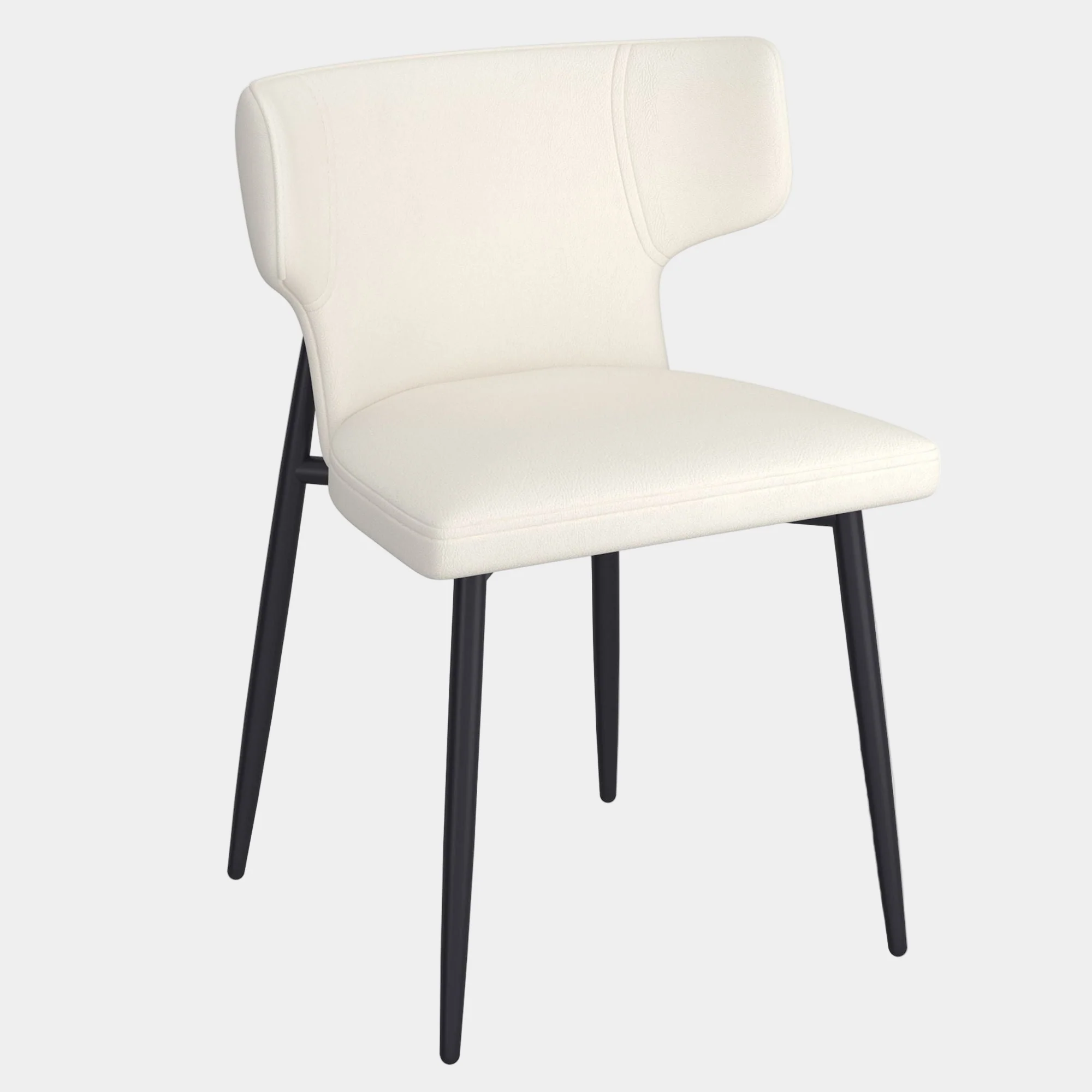 Olis Dining Chair, set of 2, in Beige Faux Leather and Black