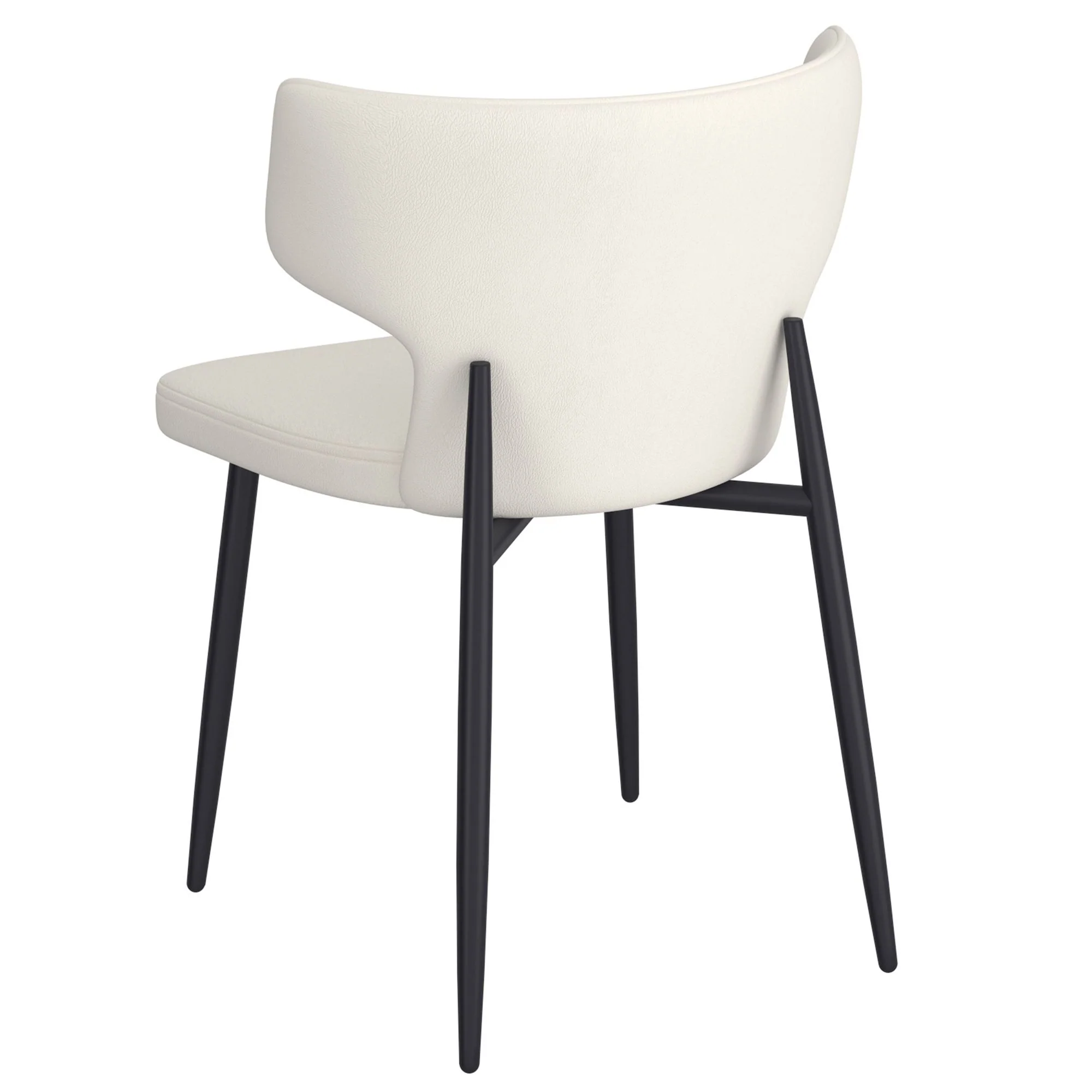 Olis Dining Chair, set of 2, in Beige Faux Leather and Black - Image 3