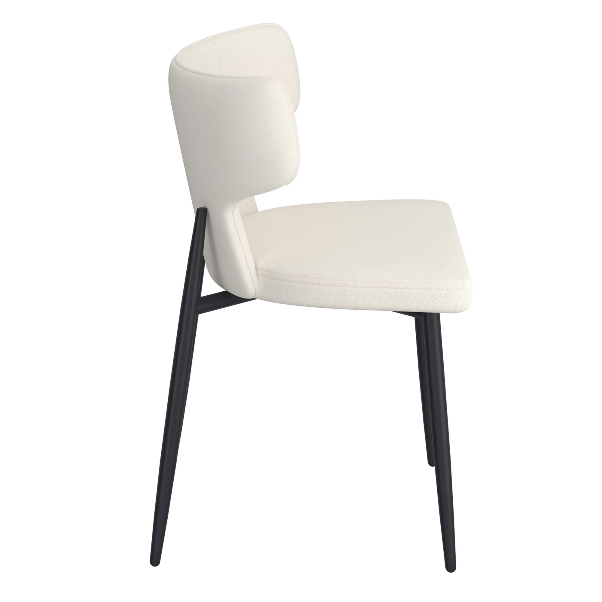 Olis Dining Chair, set of 2, in Beige Faux Leather and Black - Image 4