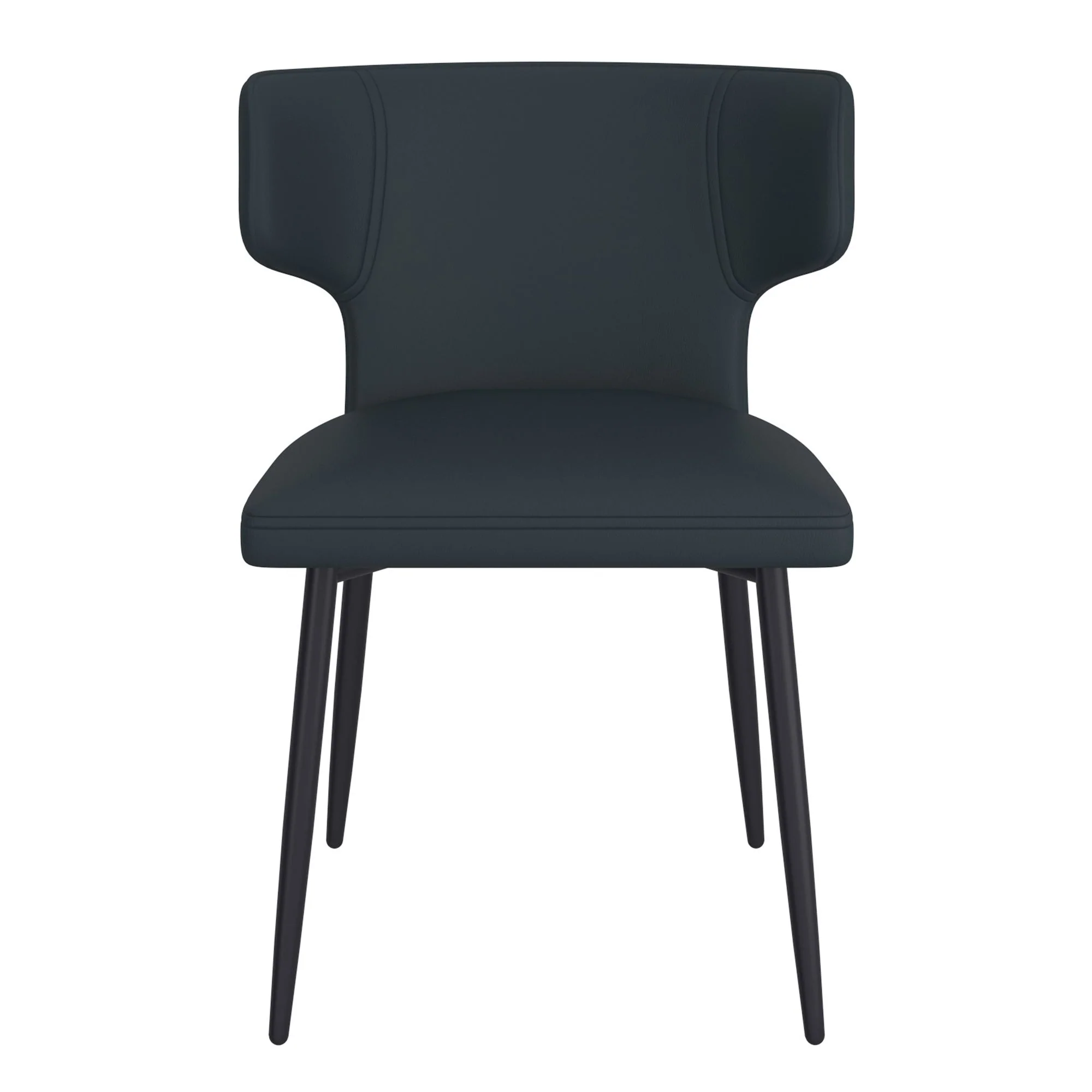 Olis Dining Chair, set of 2, in Black Faux Leather and Black - Image 5