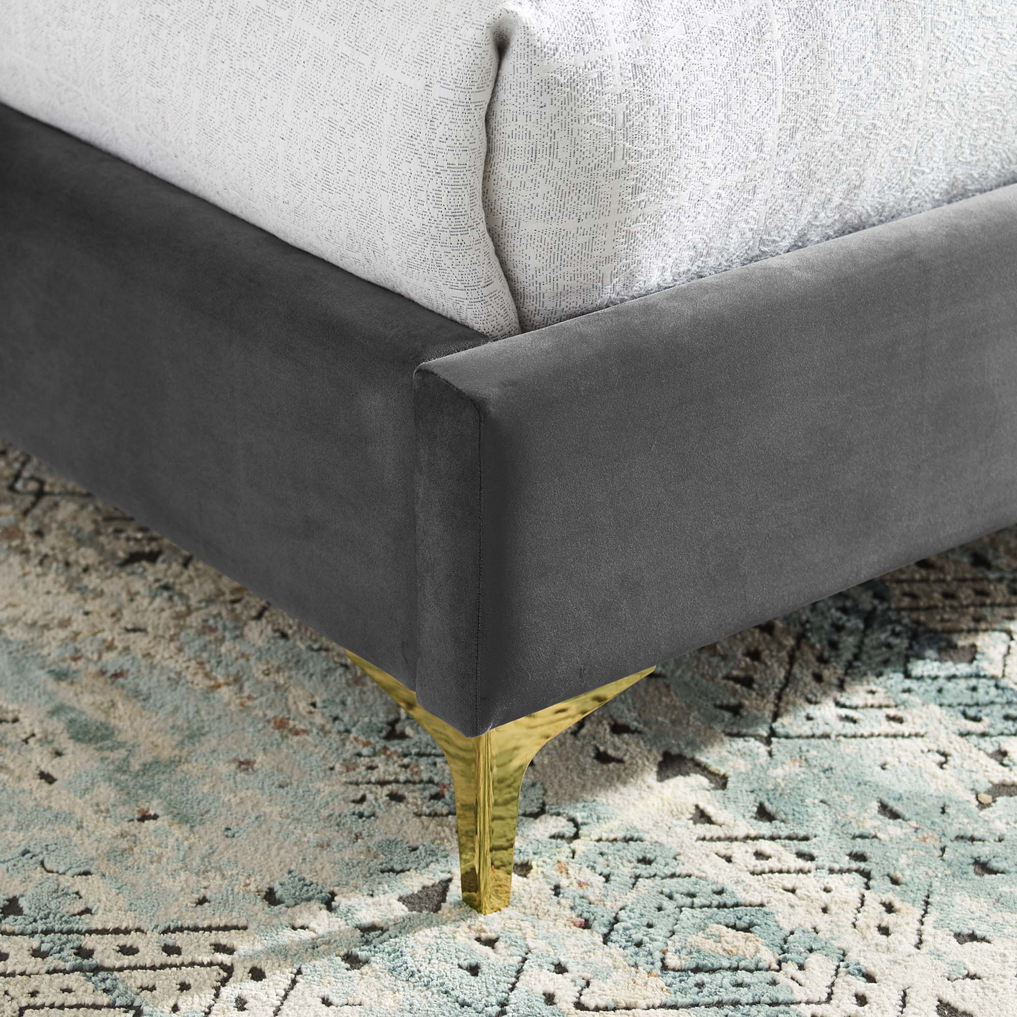 Olivia Performance Velvet Platform Bed - Image 14